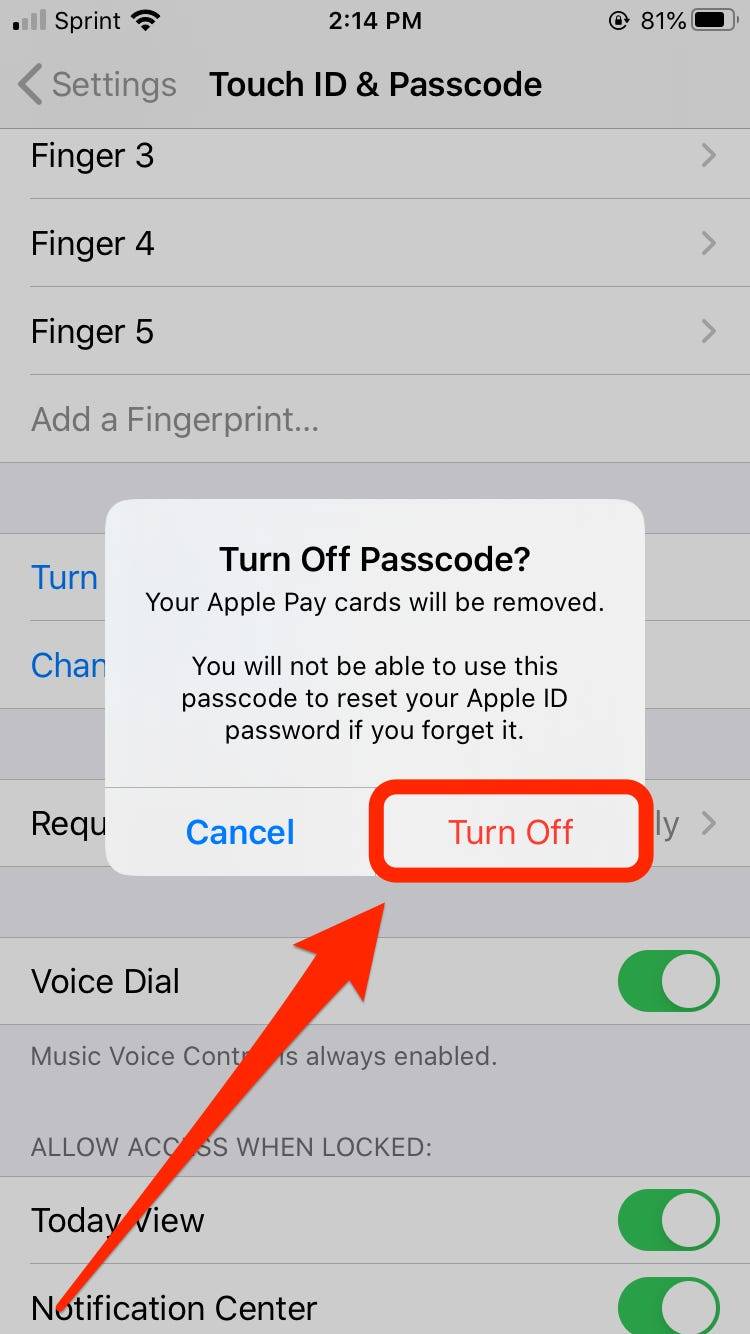 How to turn off the password on an iPhone, which disables ...