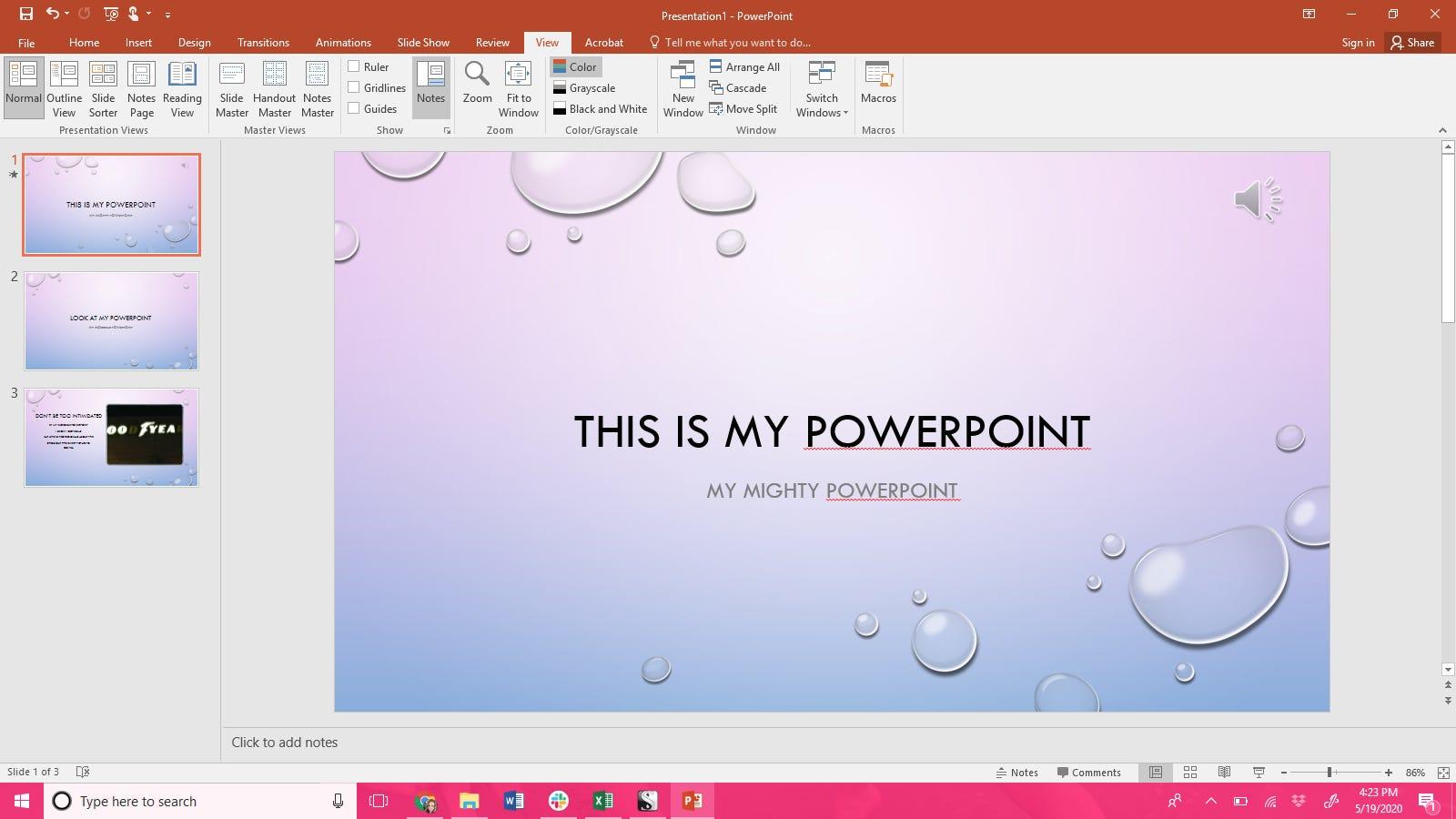 notes on power point presentation