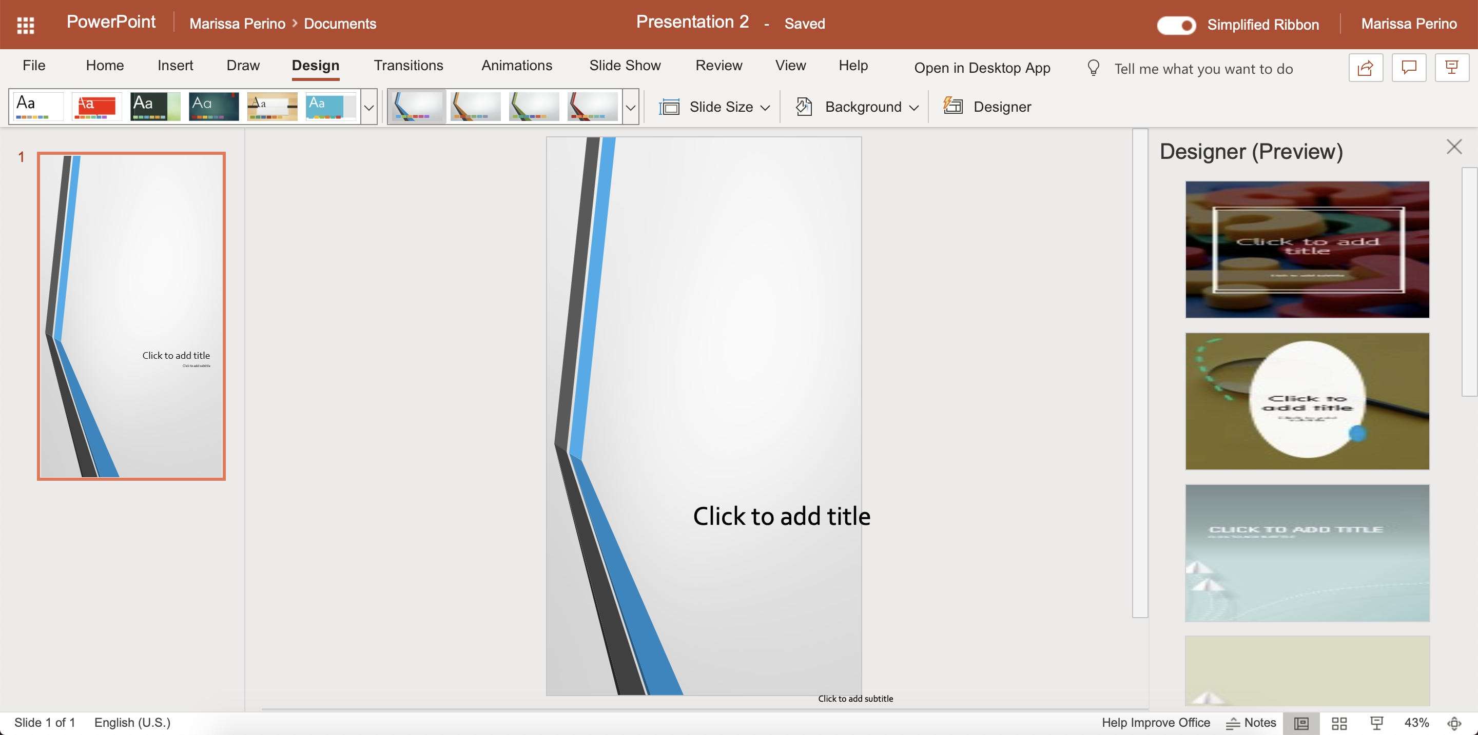 powerpoint presentation in portrait mode