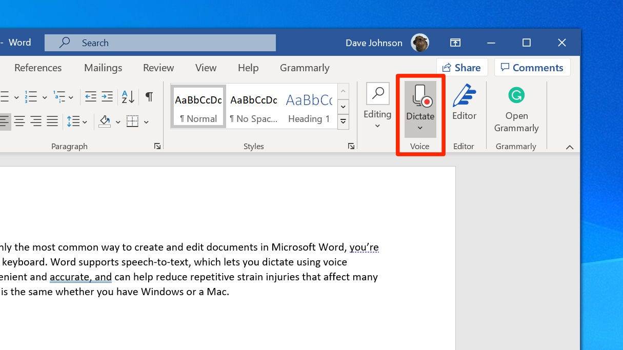 How To Use Speech to text On Microsoft Word To Write And Edit With Your 