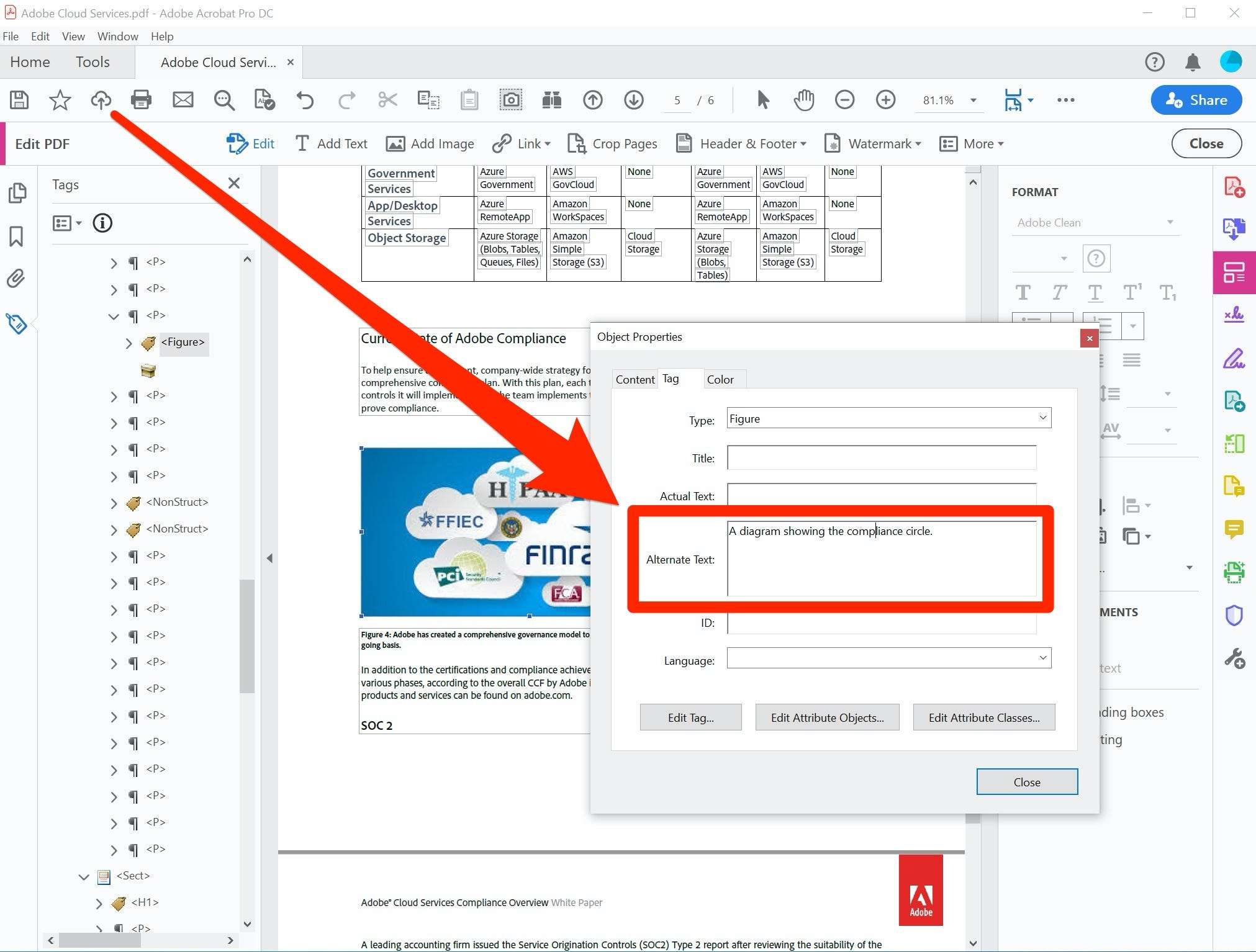 how to add alt text in adobe acrobat