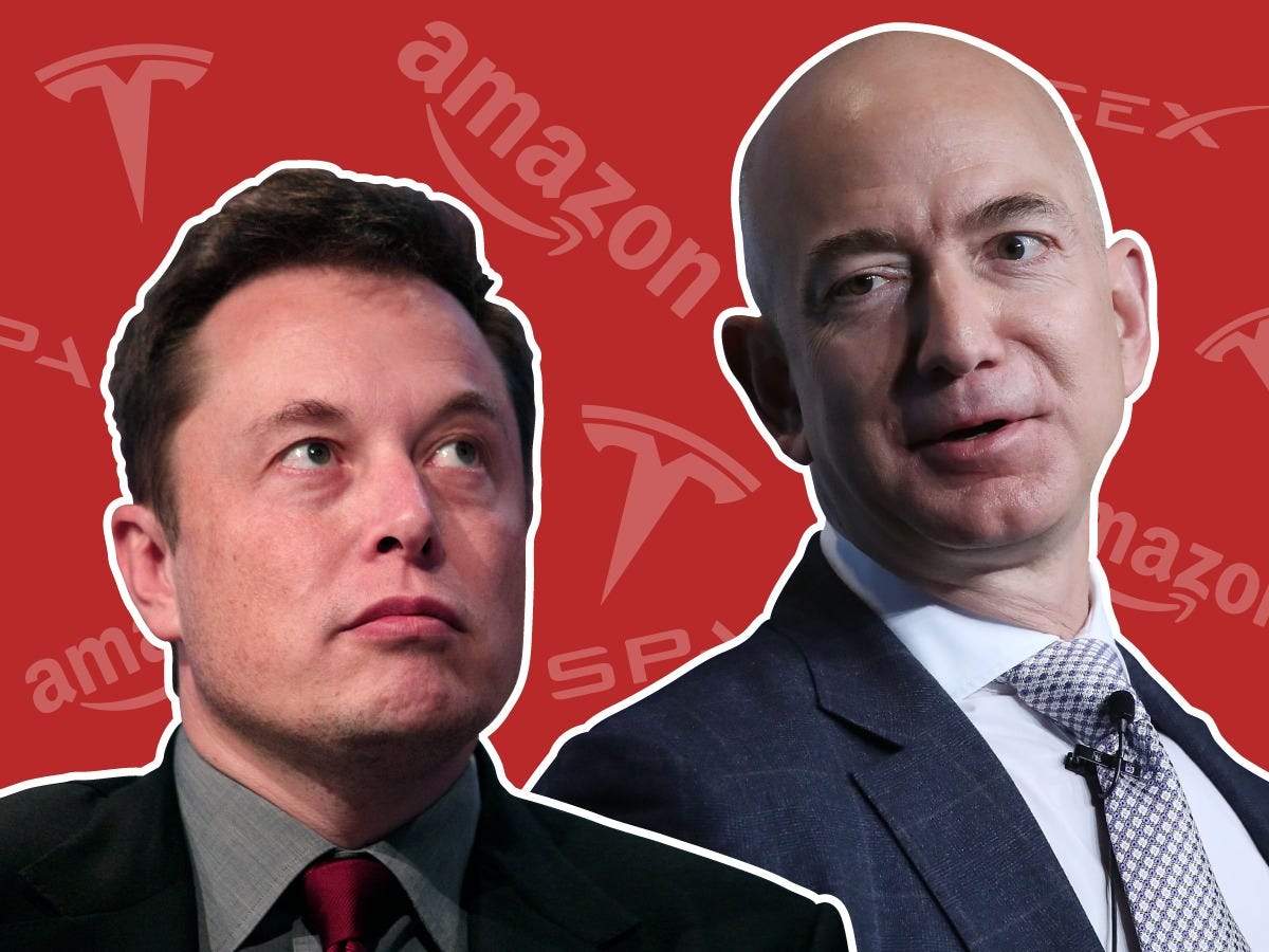 A History Of The Rivalry Between Elon Musk And Jeff Bezos, 2 Of The ...