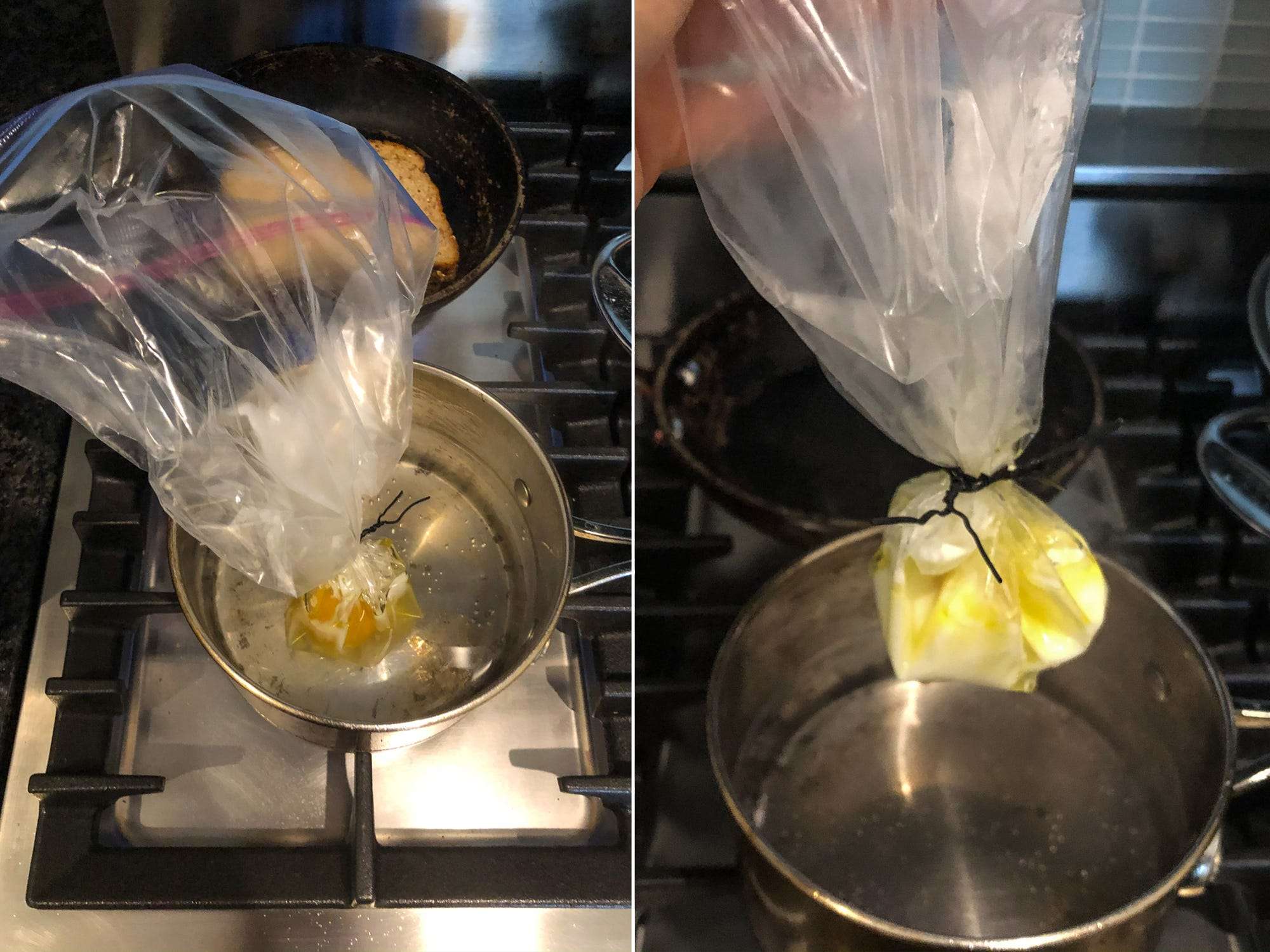 I tried Jamie Oliver's hack for making a poached egg in plastic wrap