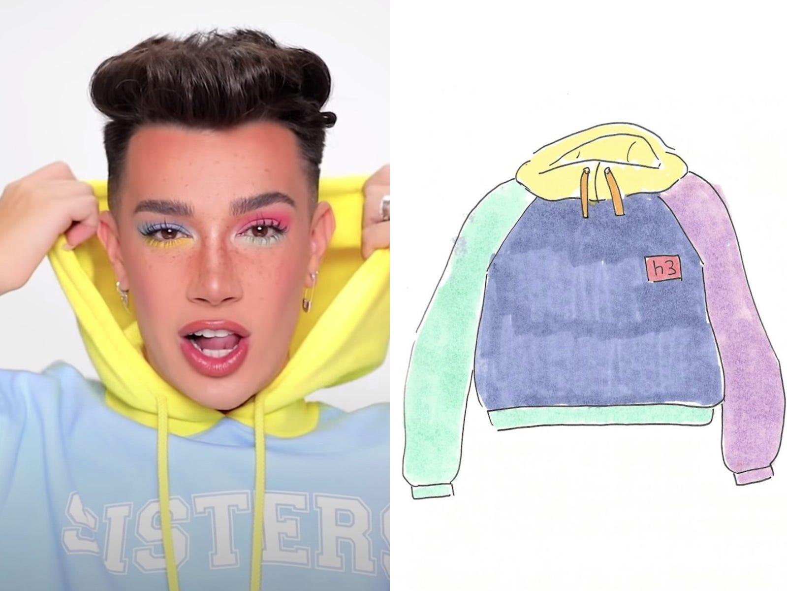 James Charles Accused Of Stealing Merch Designs From Ethan Hila Klein - roblox james charles shirt