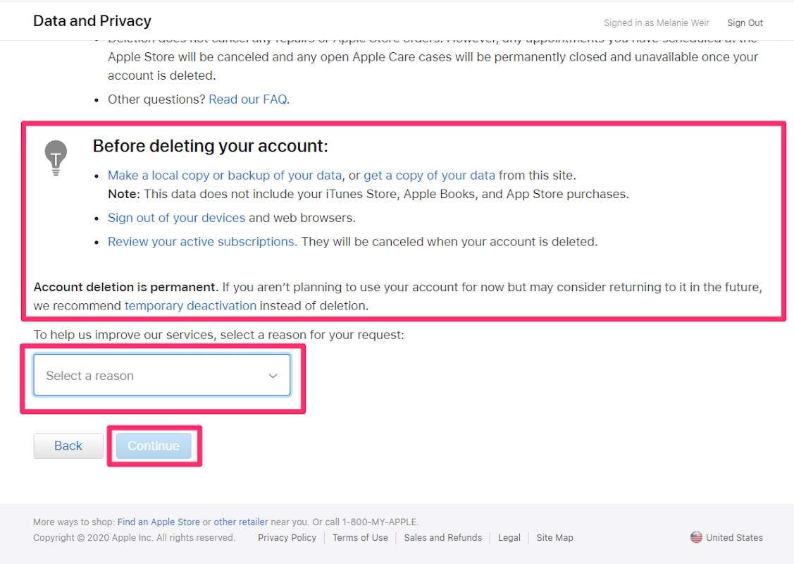 How to delete or deactivate your iCloud account by deleting or