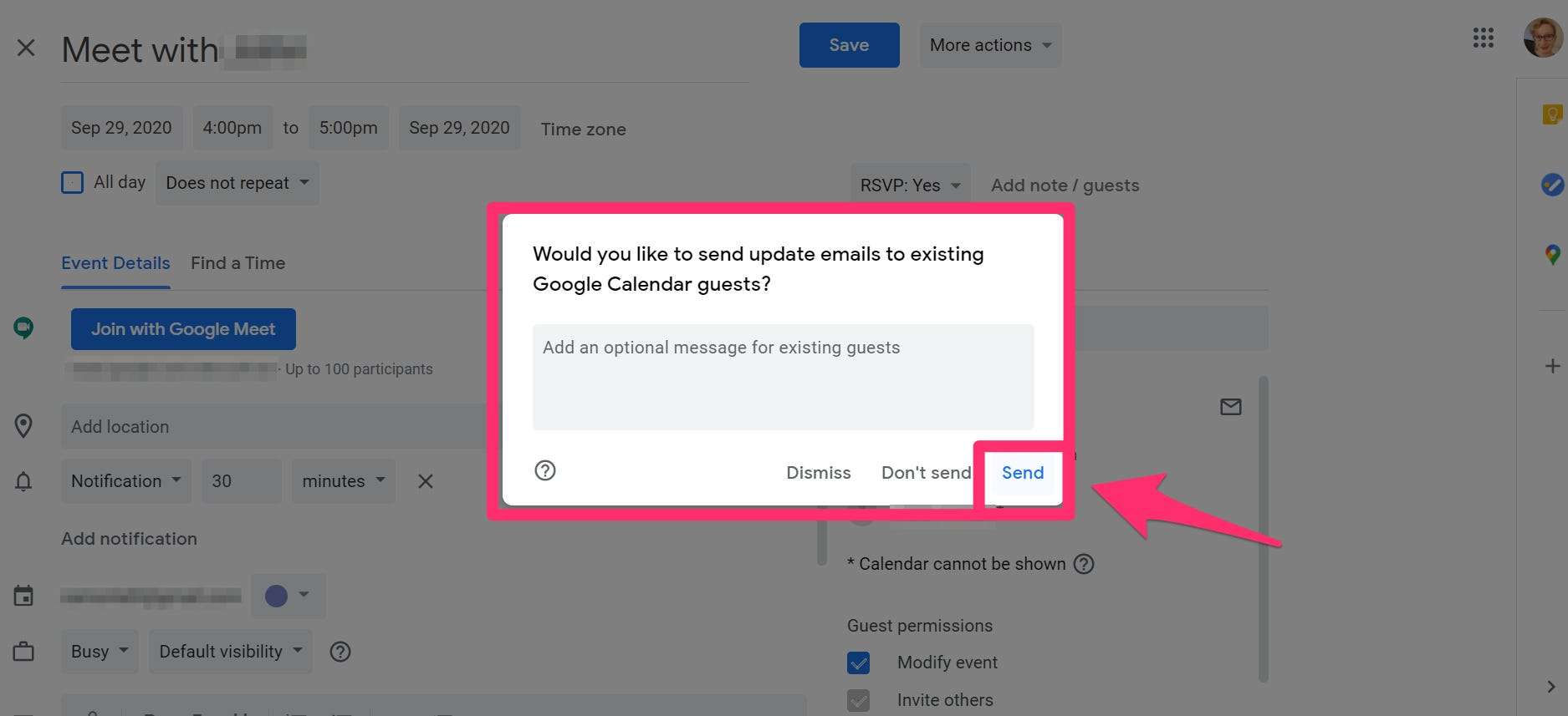 How to reschedule a meeting in your Google Calendar on the desktop site