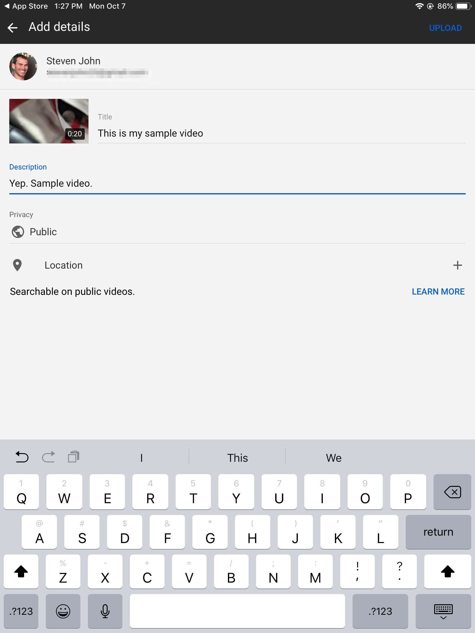 how to make your own youtube channel on ipad
