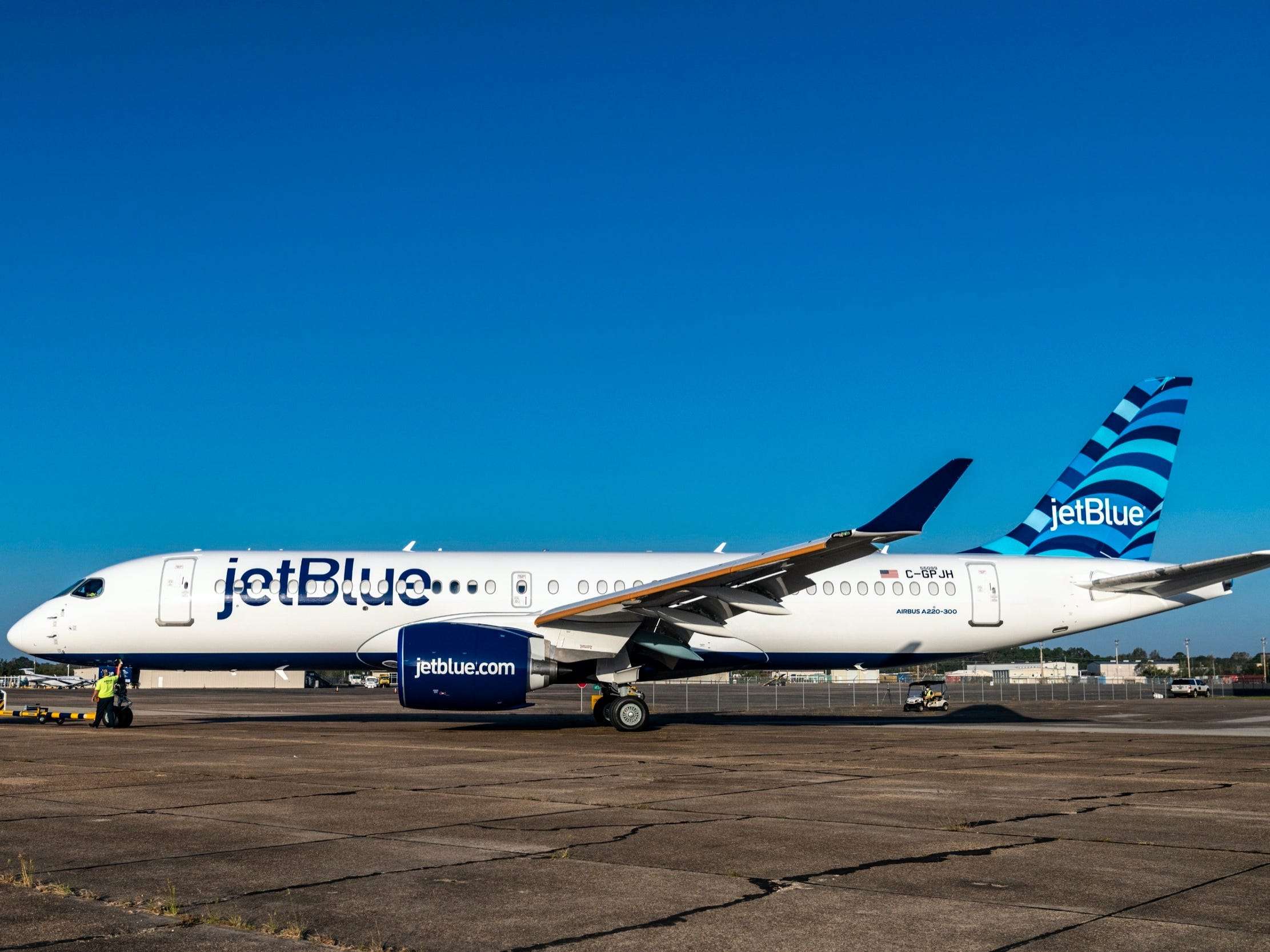 JetBlue just revealed its newest jet, the controversial Airbus A220