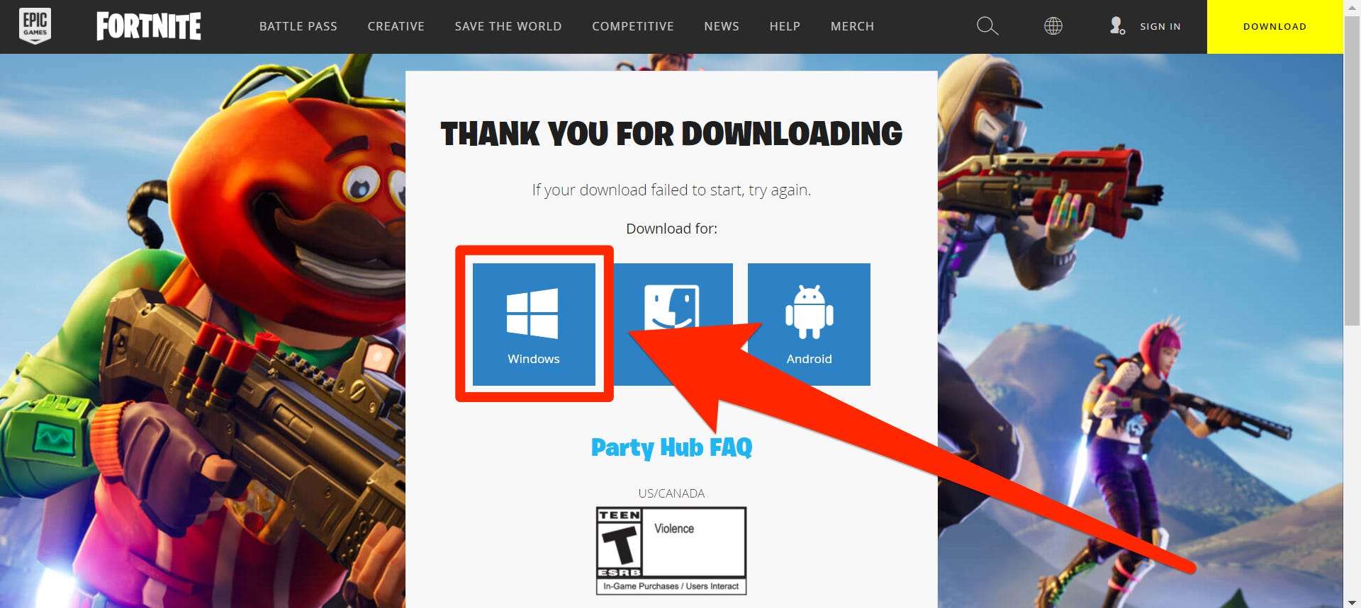 fortnite free download for windows 10 pc