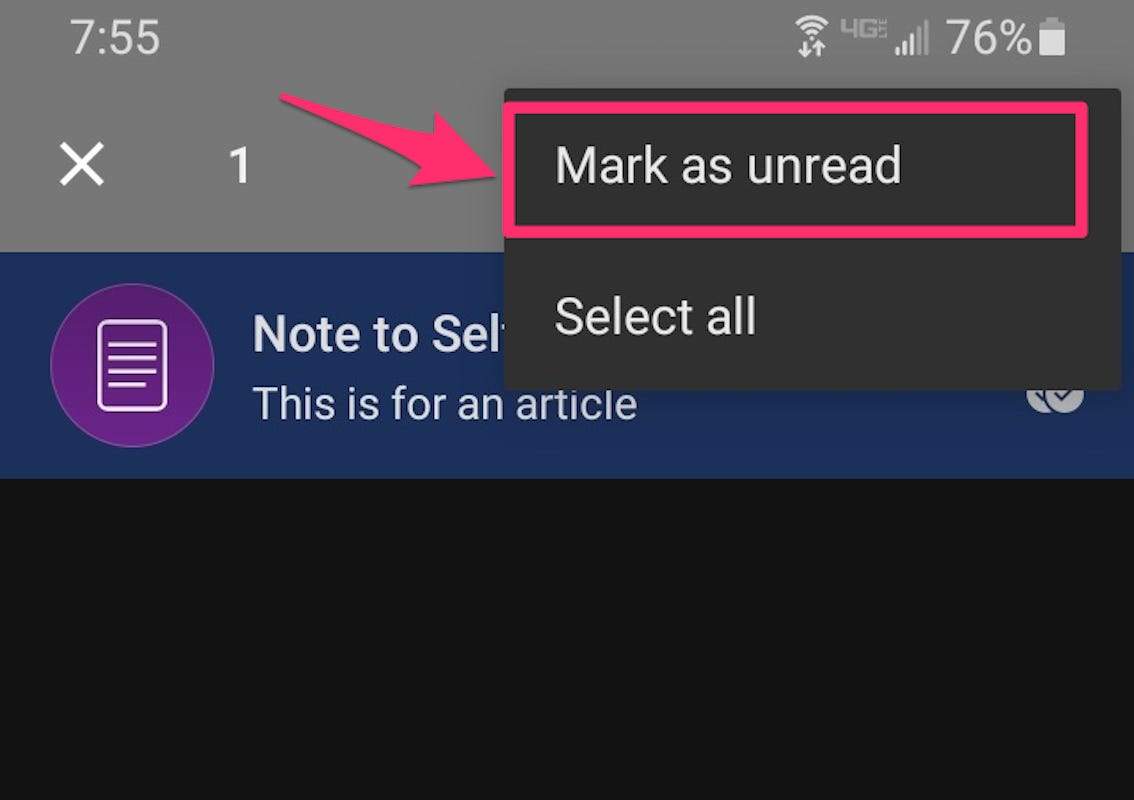 mark text as unread android messages
