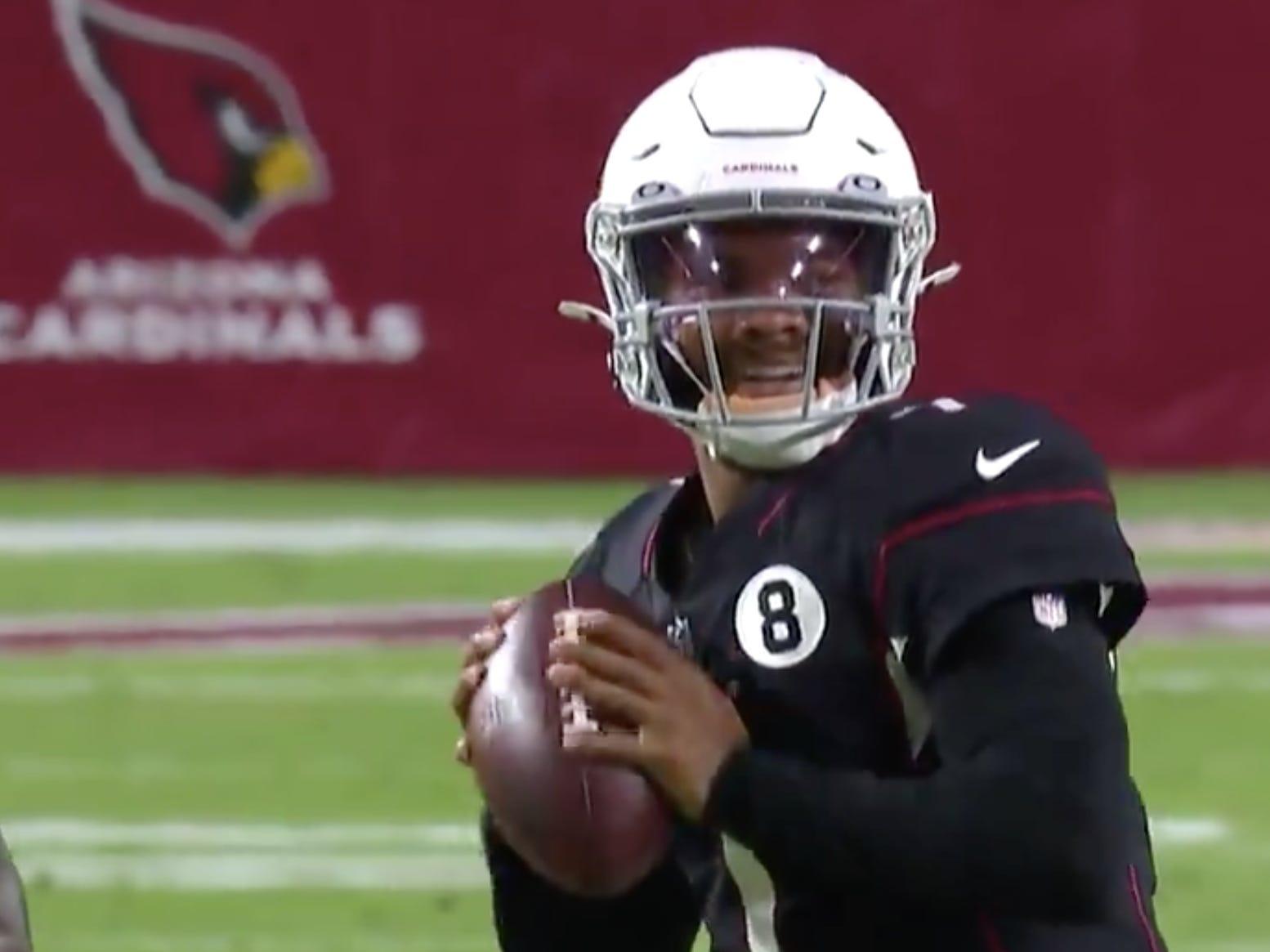 Kyler Murray got a big smile on his face just before throwing a TD when ...