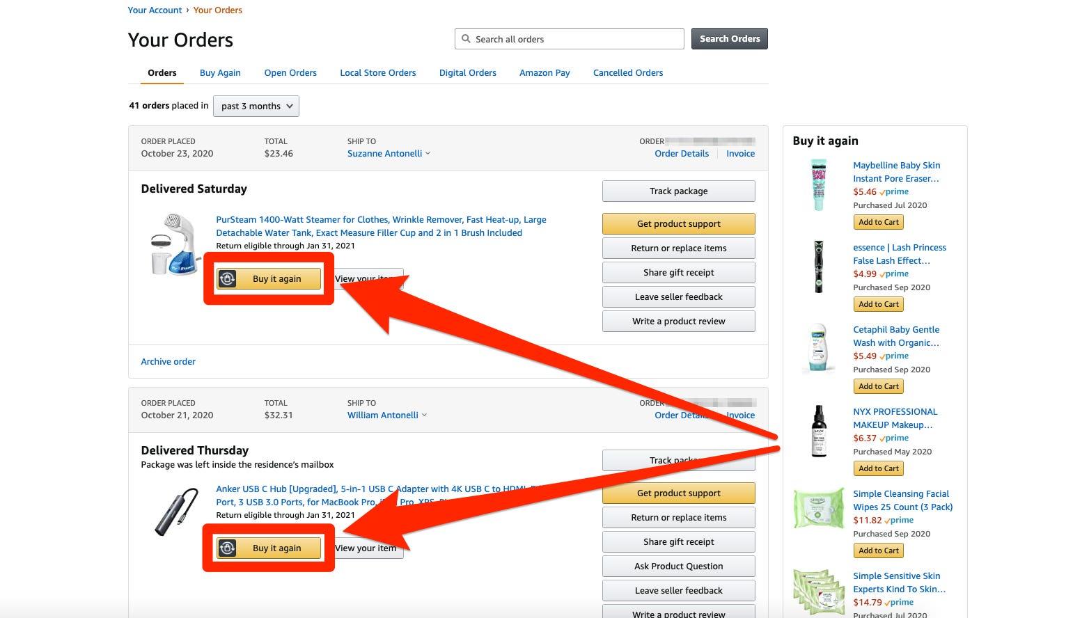 How to easily reorder items you've bought on Amazon in 2 ways