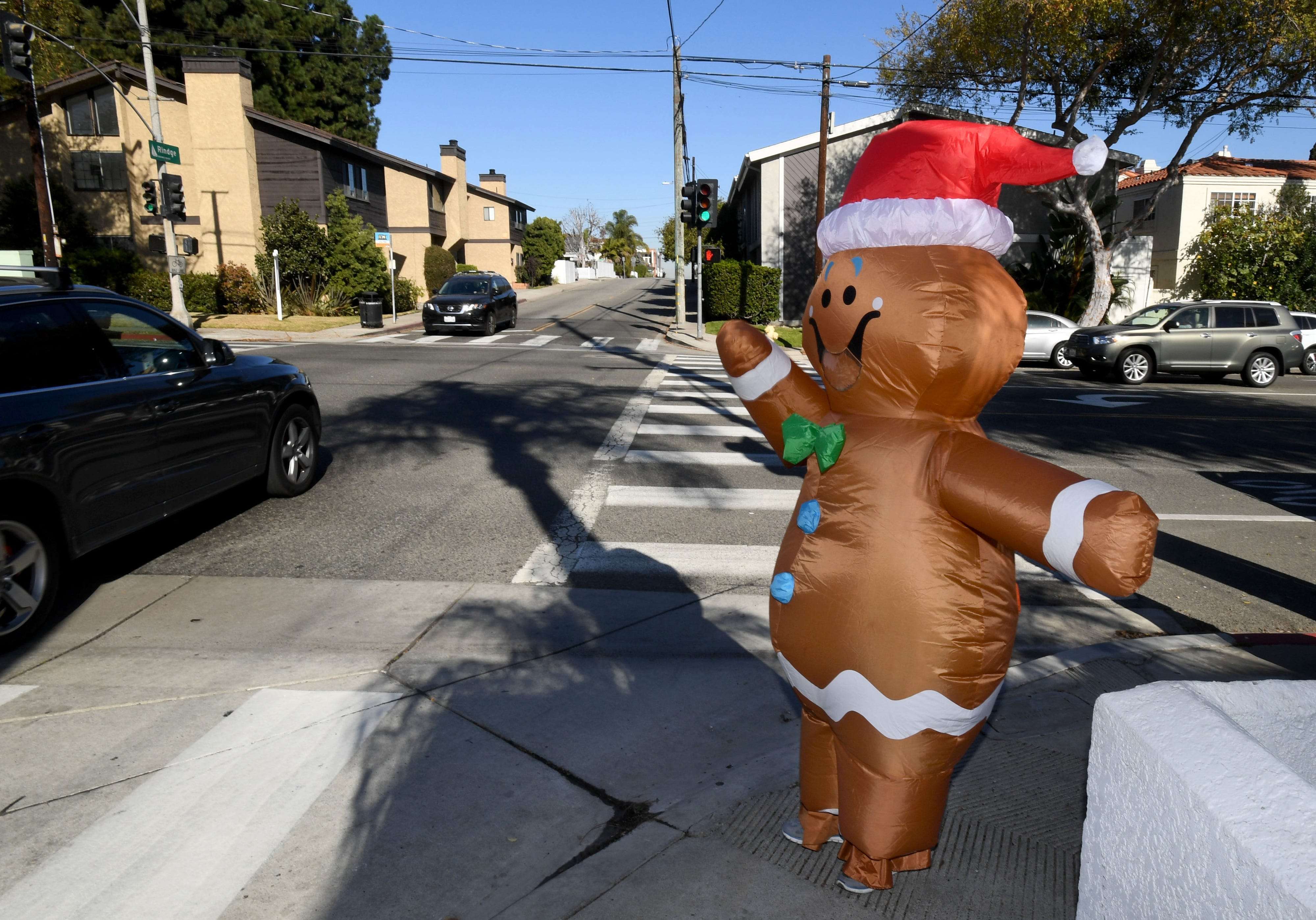 An inflatable Christmas costume may have spread coronavirus particles