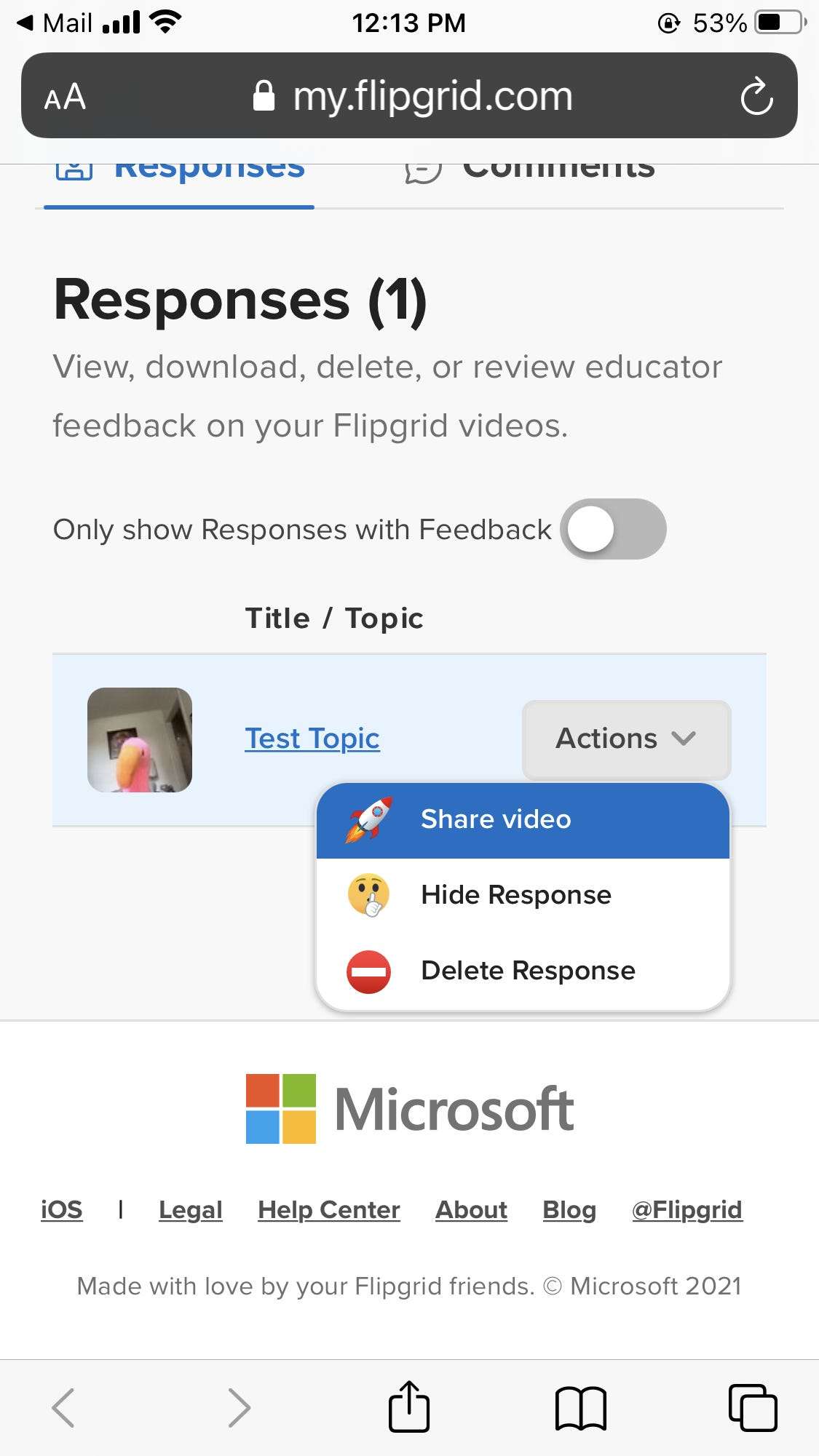 How to delete a Flipgrid video as an educator or student