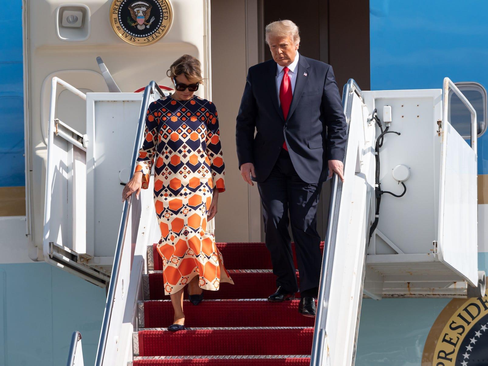 Melania Trump Arrived In Florida Wearing A $3,700 Orange Dress After ...