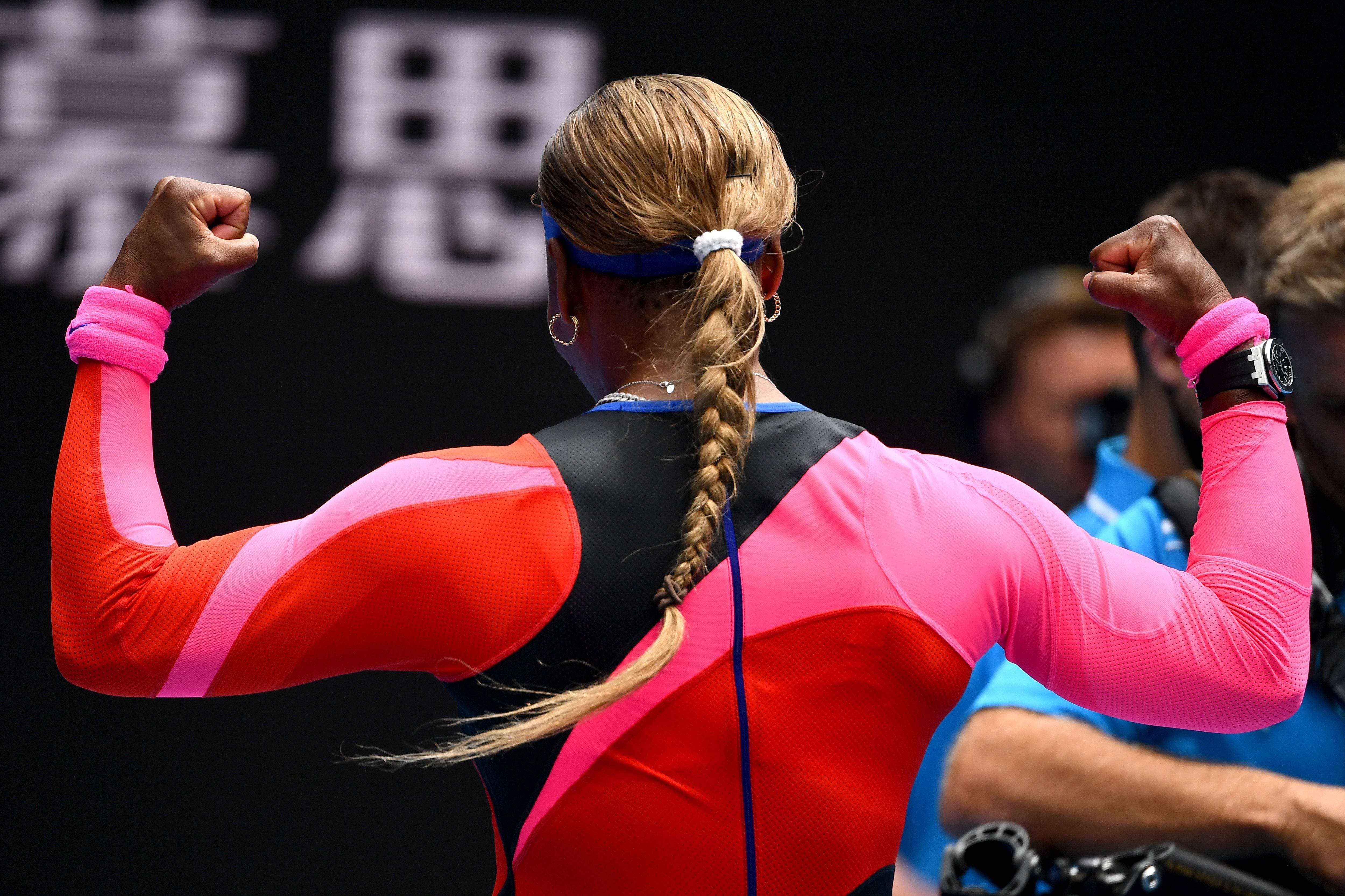 Queen Serena Williams Wore A Neon Pink Sports Bra On The Red