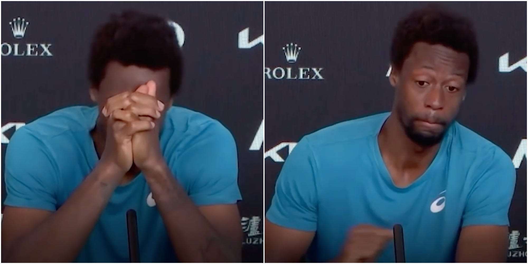 French tennis star Gael Monfils broke down in tears and ...