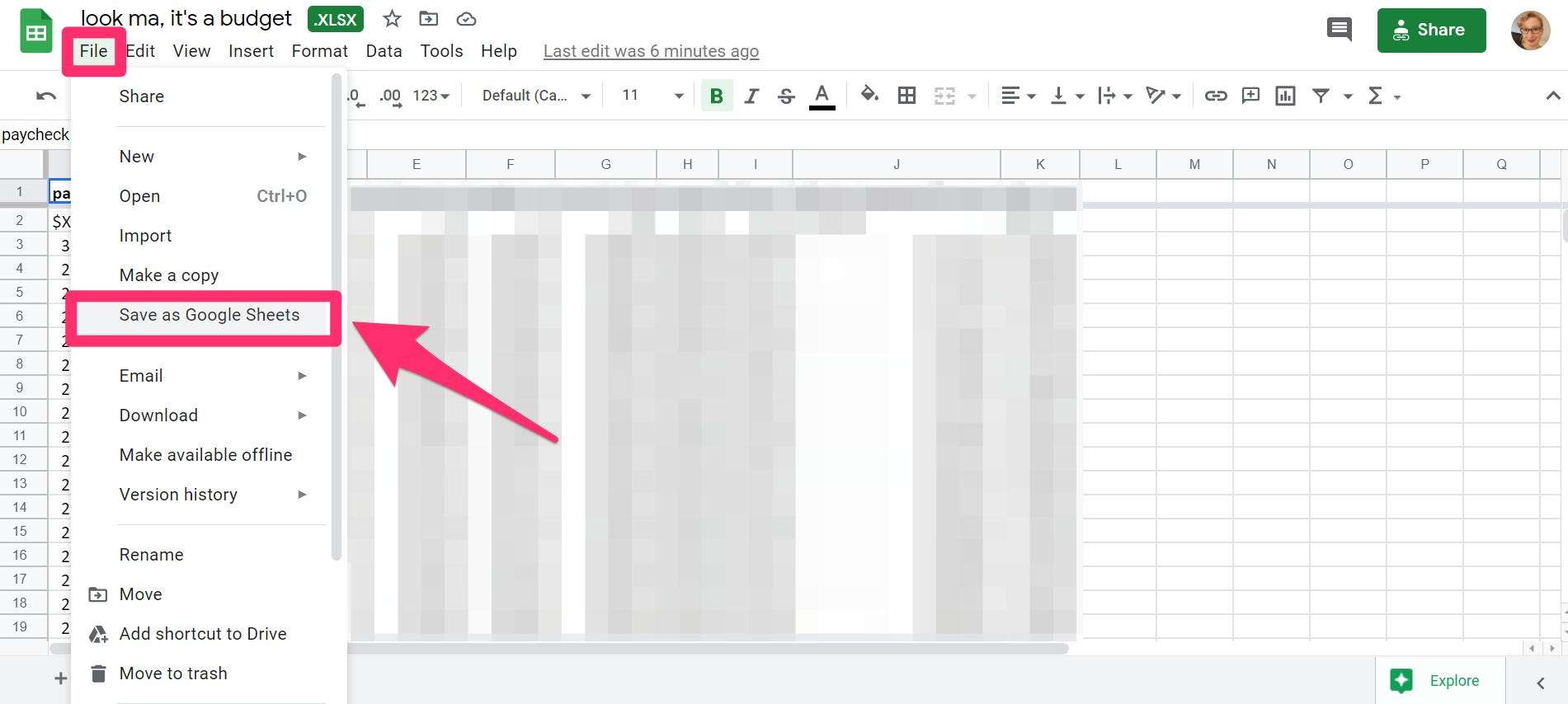 Comment Convertir Une Feuille De Calcul Excel En Un Document Google Sheets
