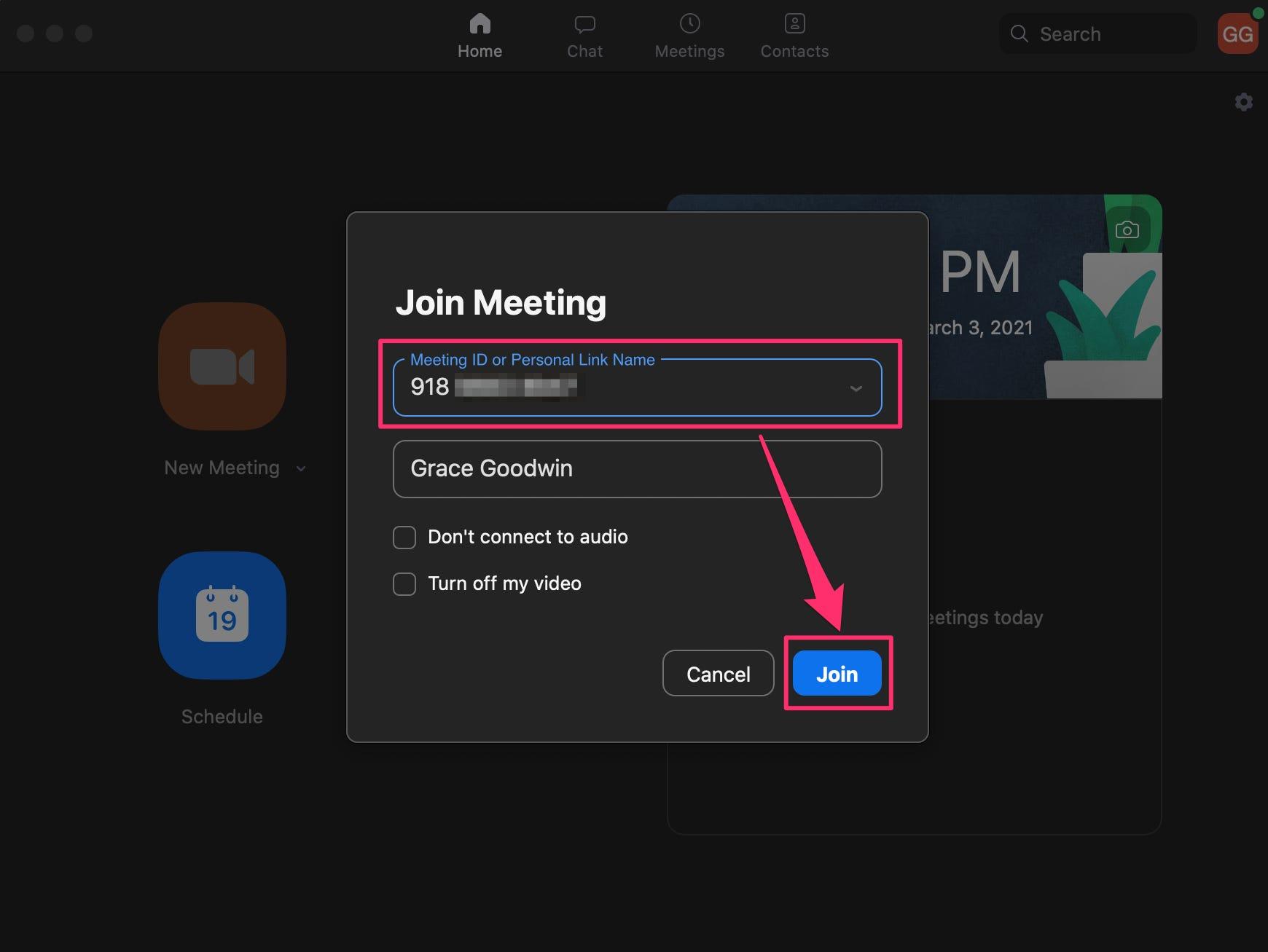 join a meeting with a meeting id in zoom