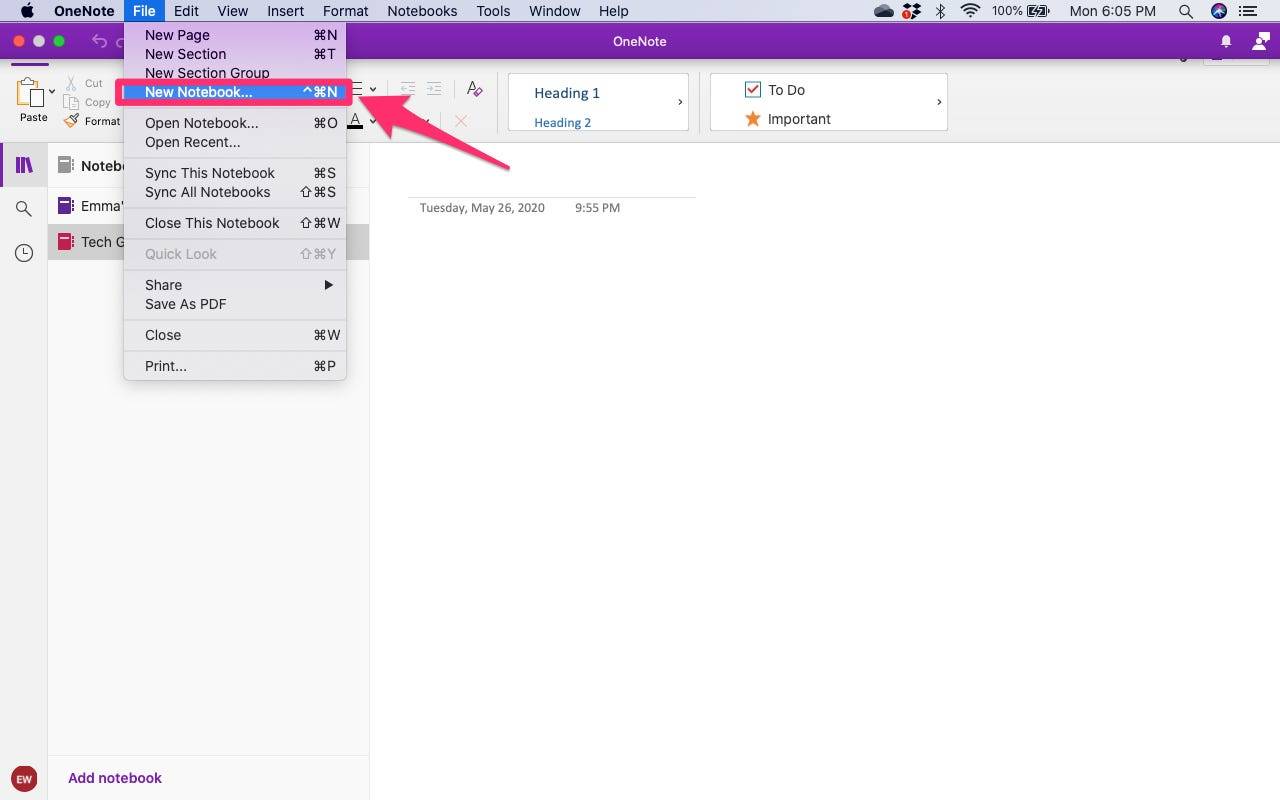 how to change onenote layout for mac