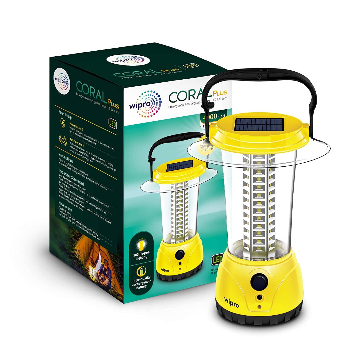 Wipro amber rechargeable emergency led deals lantern