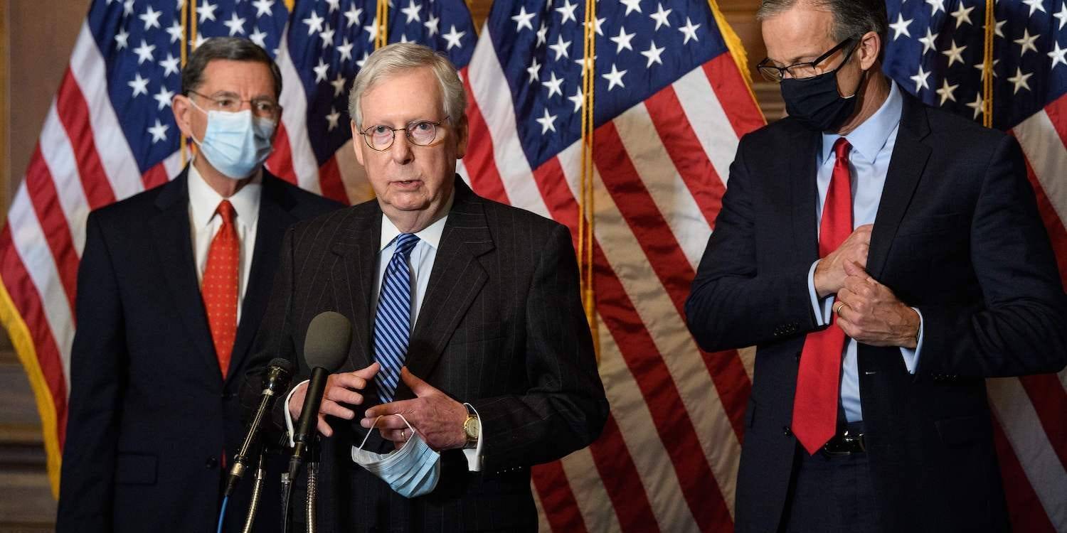 McConnell reportedly wants GOP senators to praise Manchin and Sinema, so they won't move to …