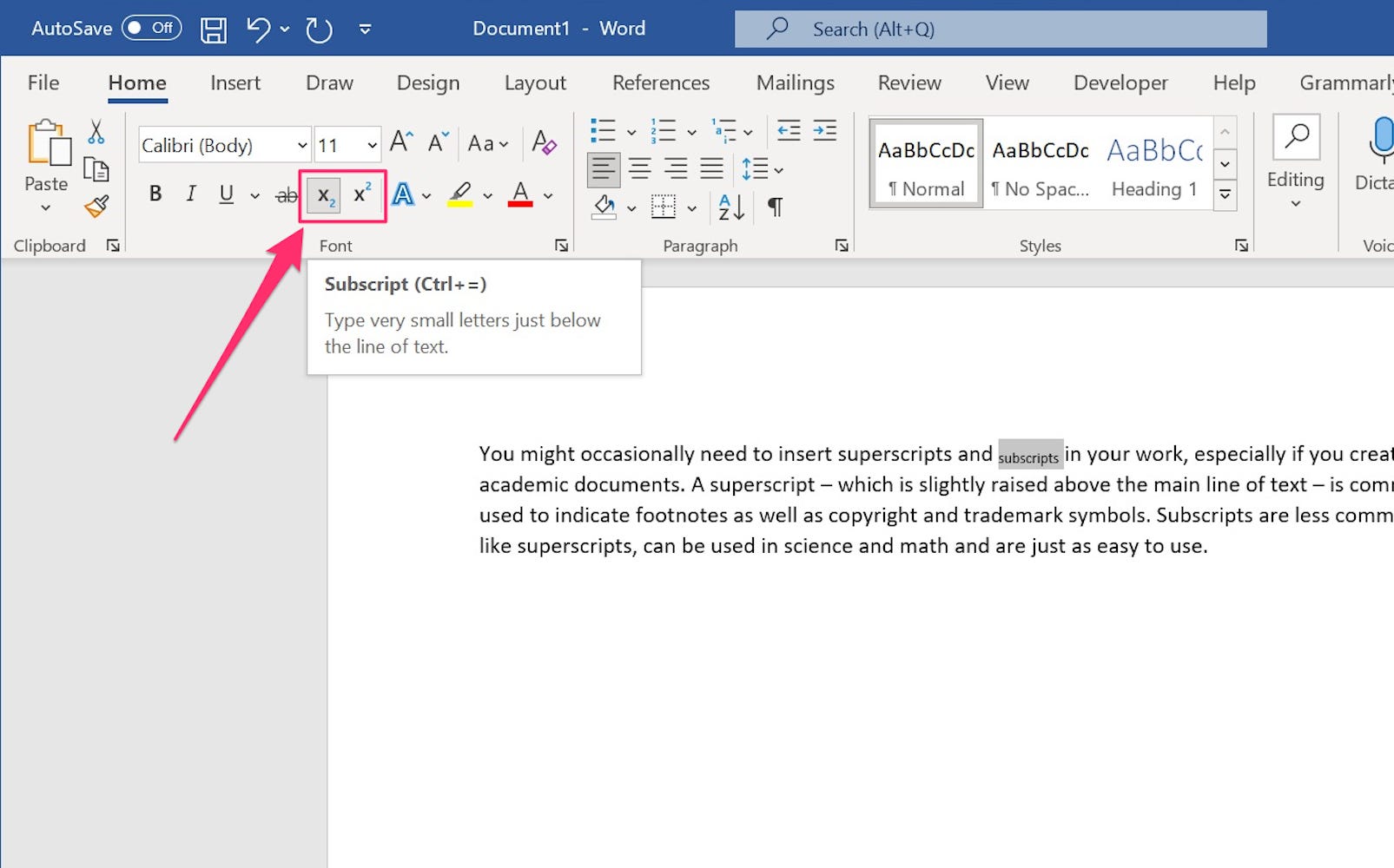 How To Add A Superscript Or Subscript In Microsoft Word When You Need 