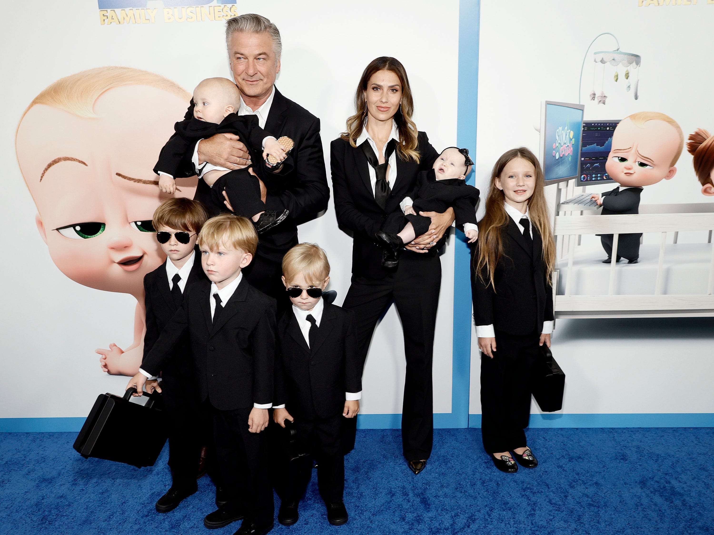 Alec and Hilaria Baldwin dressed their six children in matching 'Boss