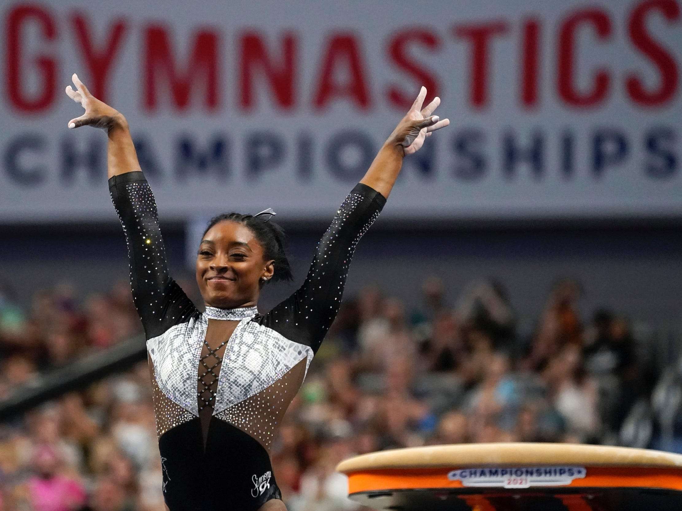 Simone Biles may be dealing with an injury as she competes for gold at