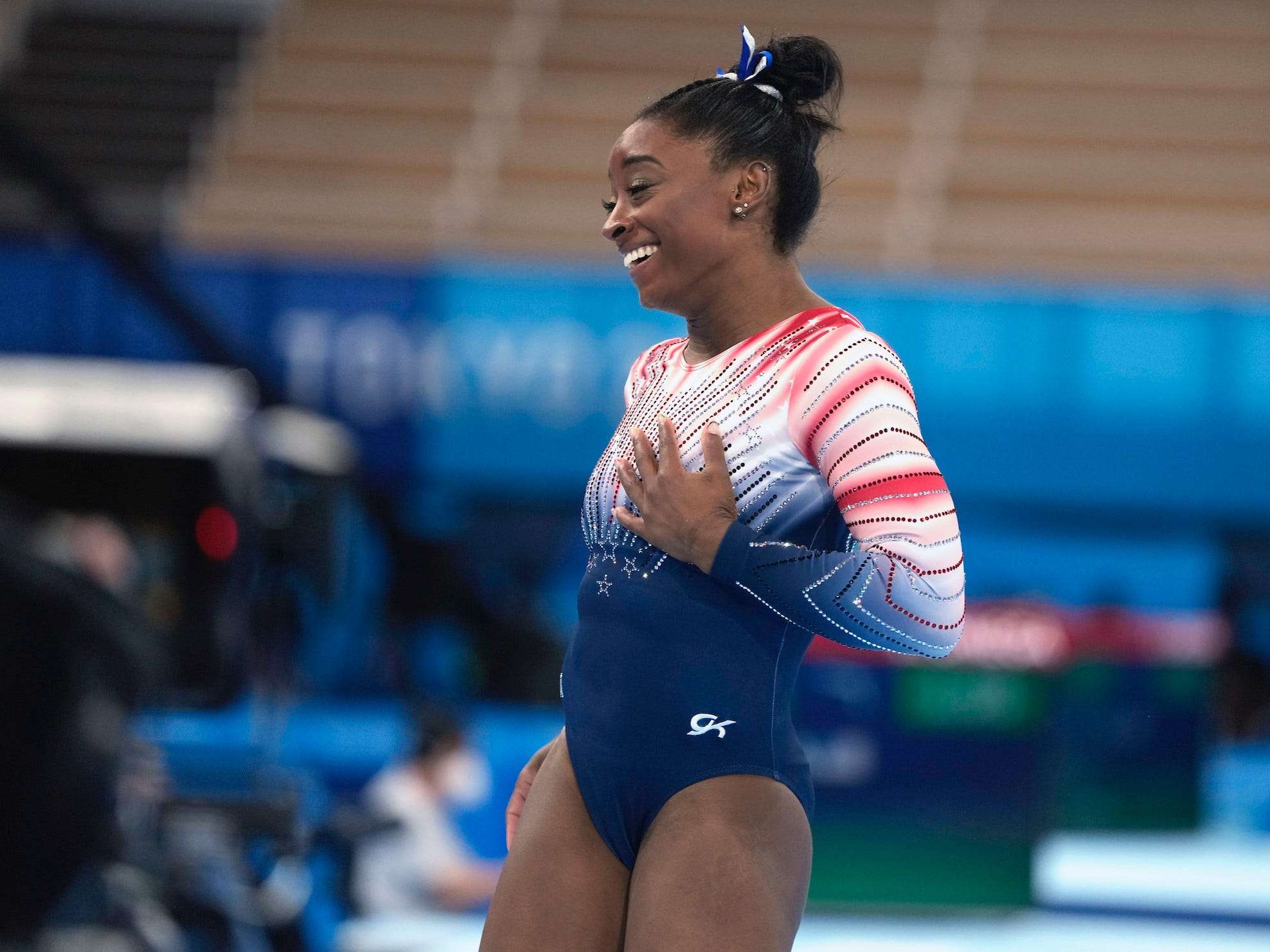 Simone Biles was all smiles after nailing her balance-beam routine ...