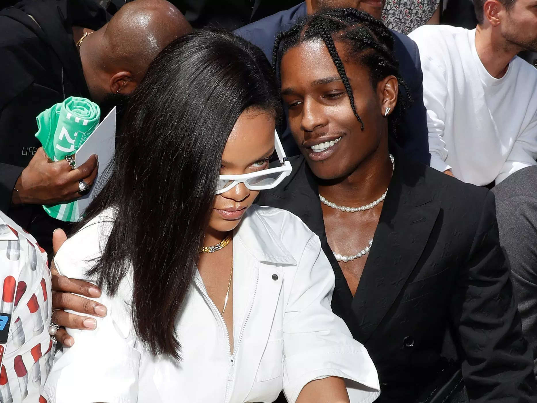 Rihanna and A$AP Rocky Get Cozy Together on the Set of a Music