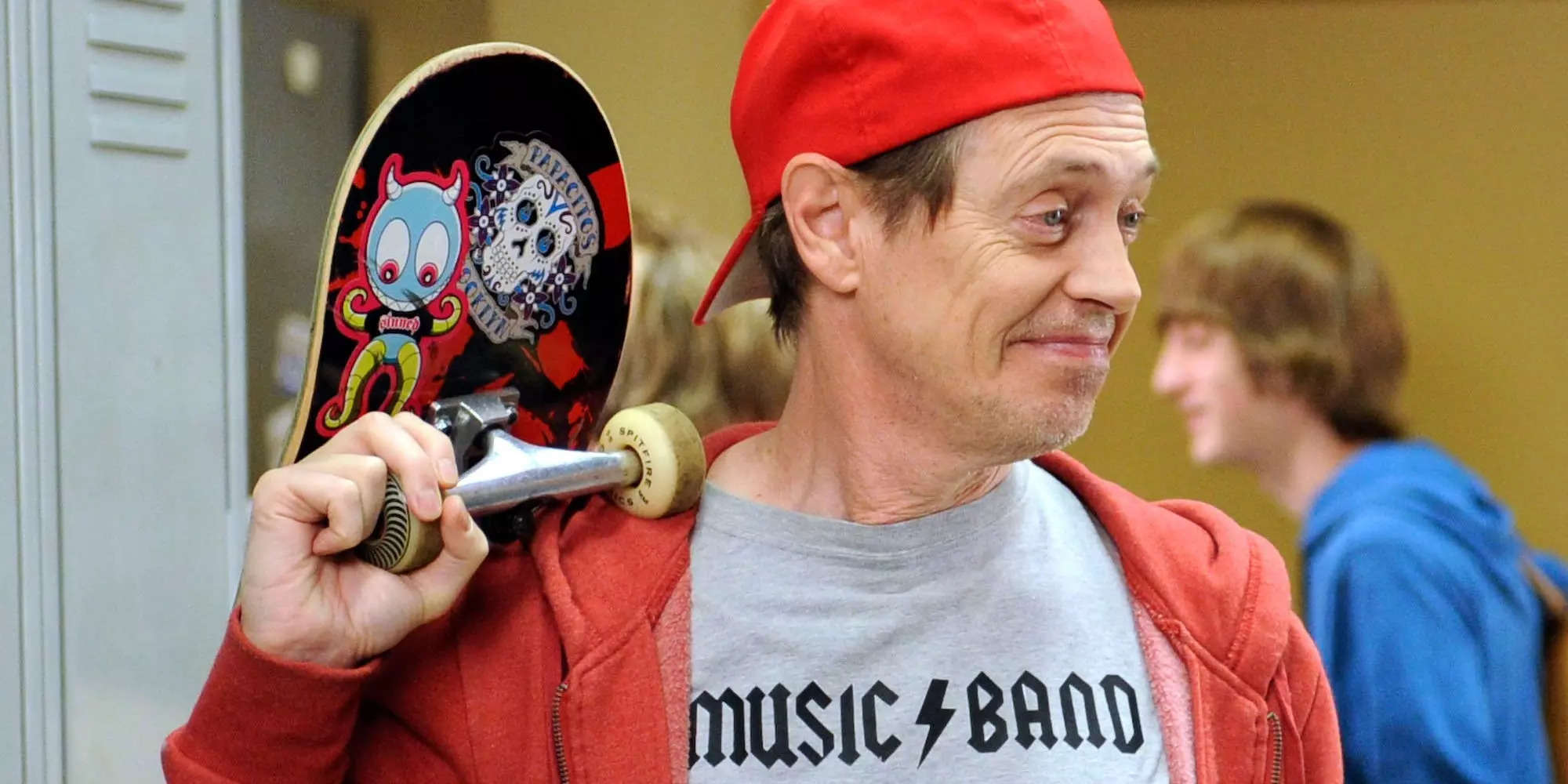 Steve Buscemi dressed up as his own meme to hand out Halloween