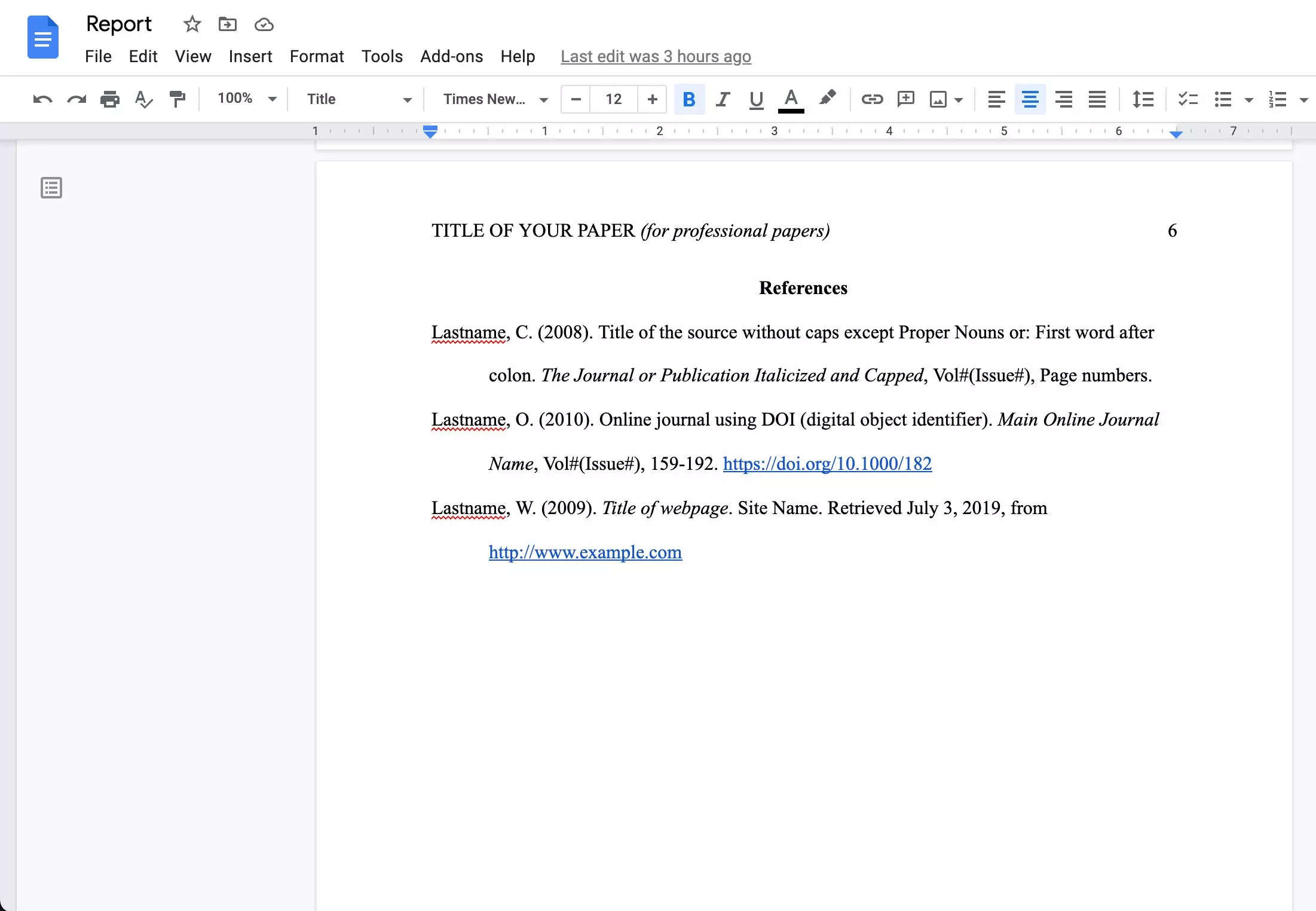 How To Create An Apa Format Paper In Google Docs