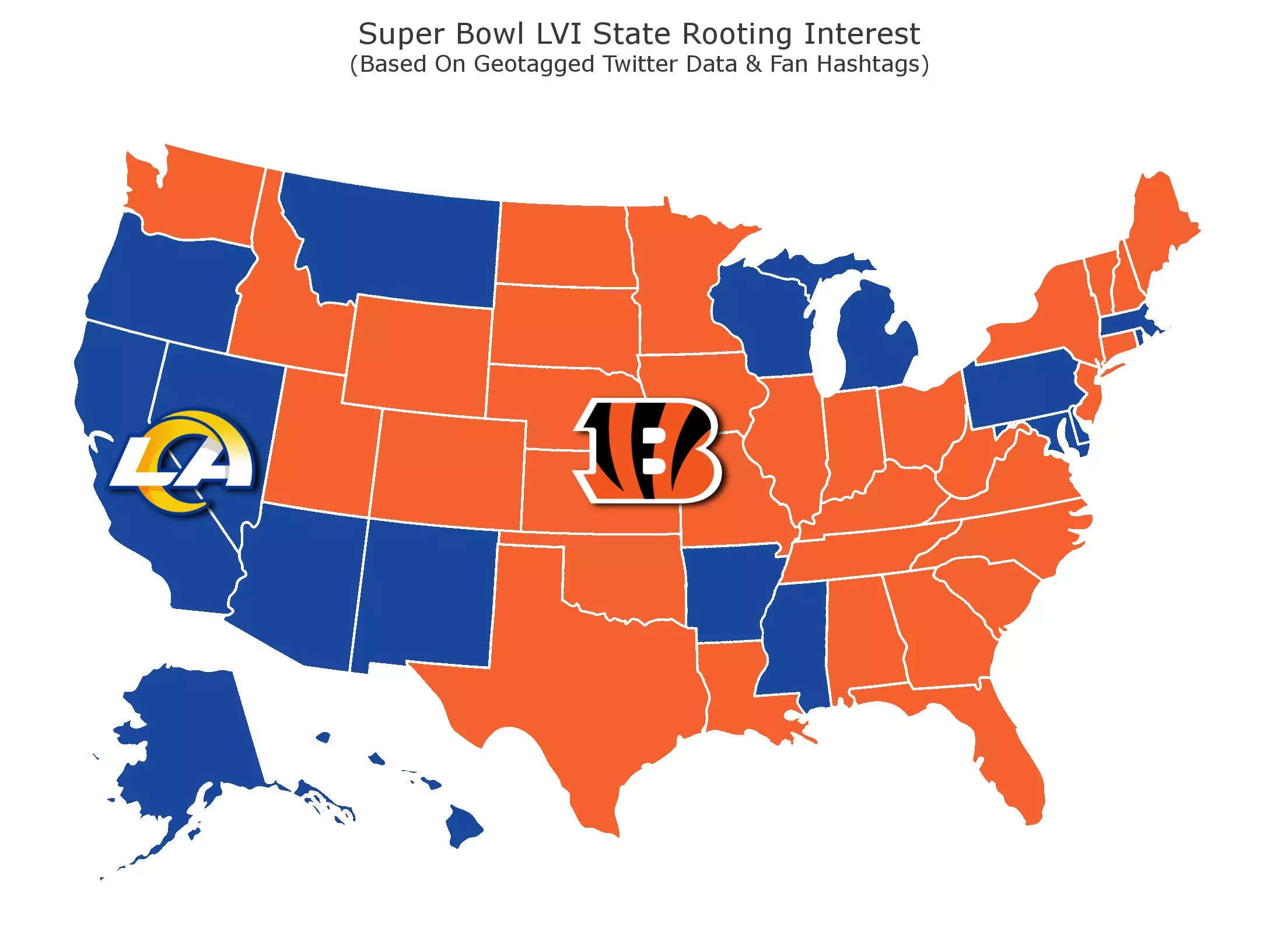Map shows which team each state is rooting for in this year's