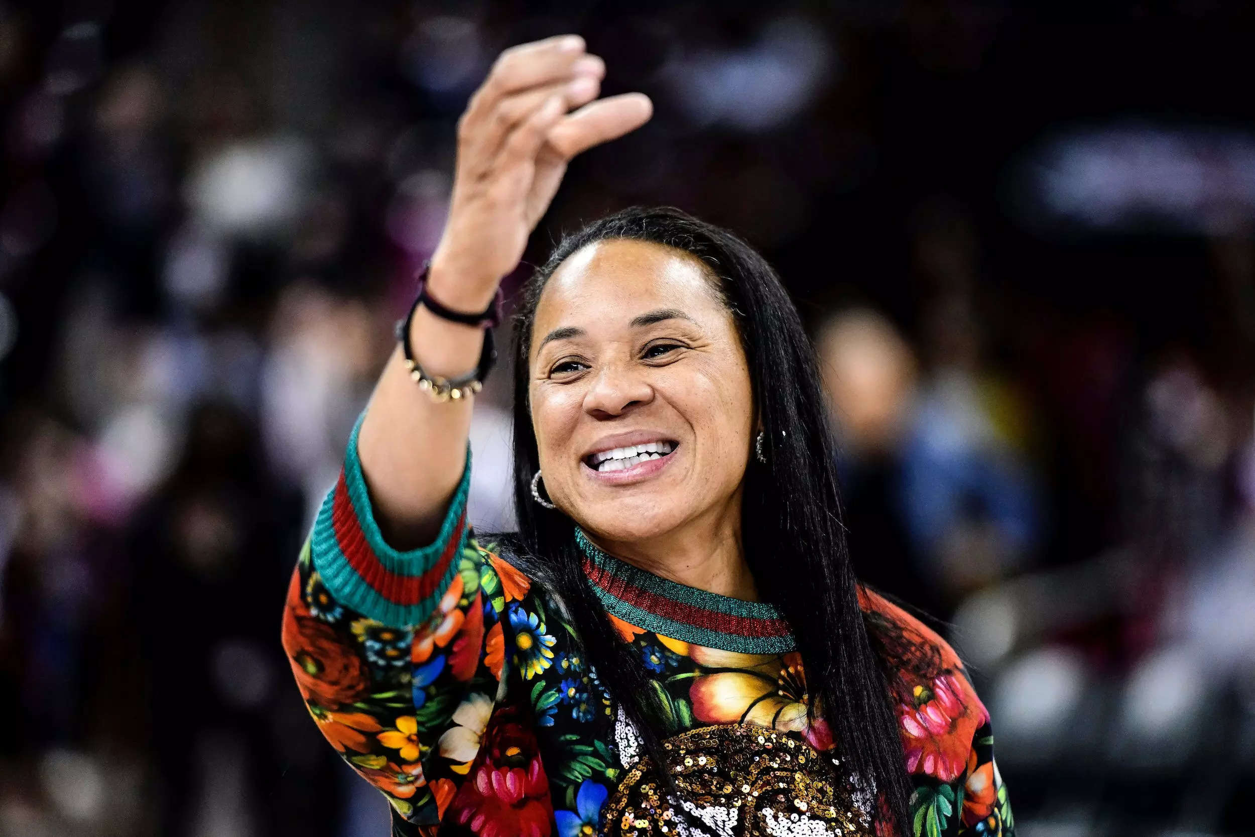 Dawn Staley called in her whole coaching staff to pose with the