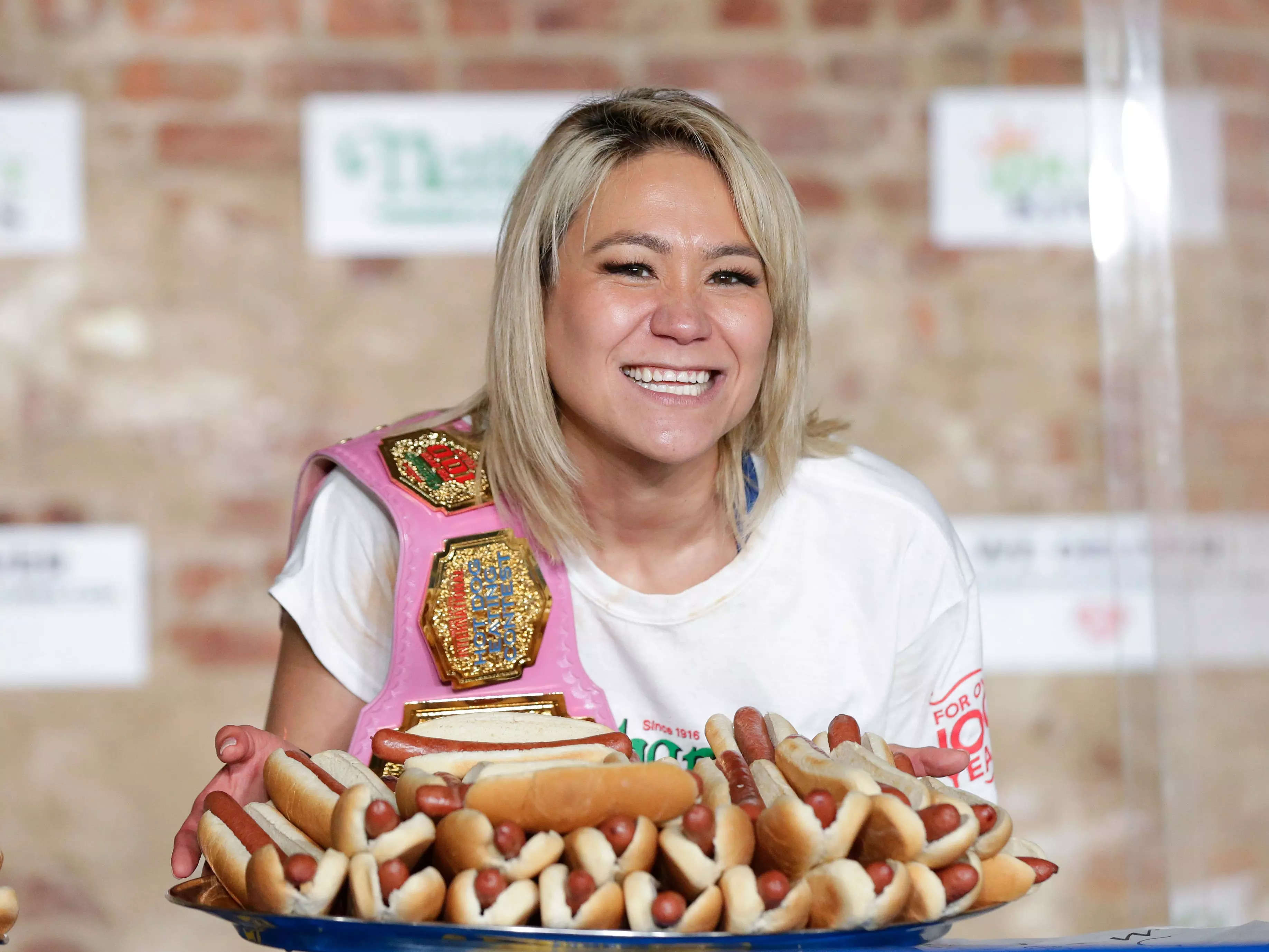 Miki Sudo last won the Nathan's Hot Dog Contest eating 48.5 hot dogs in ...