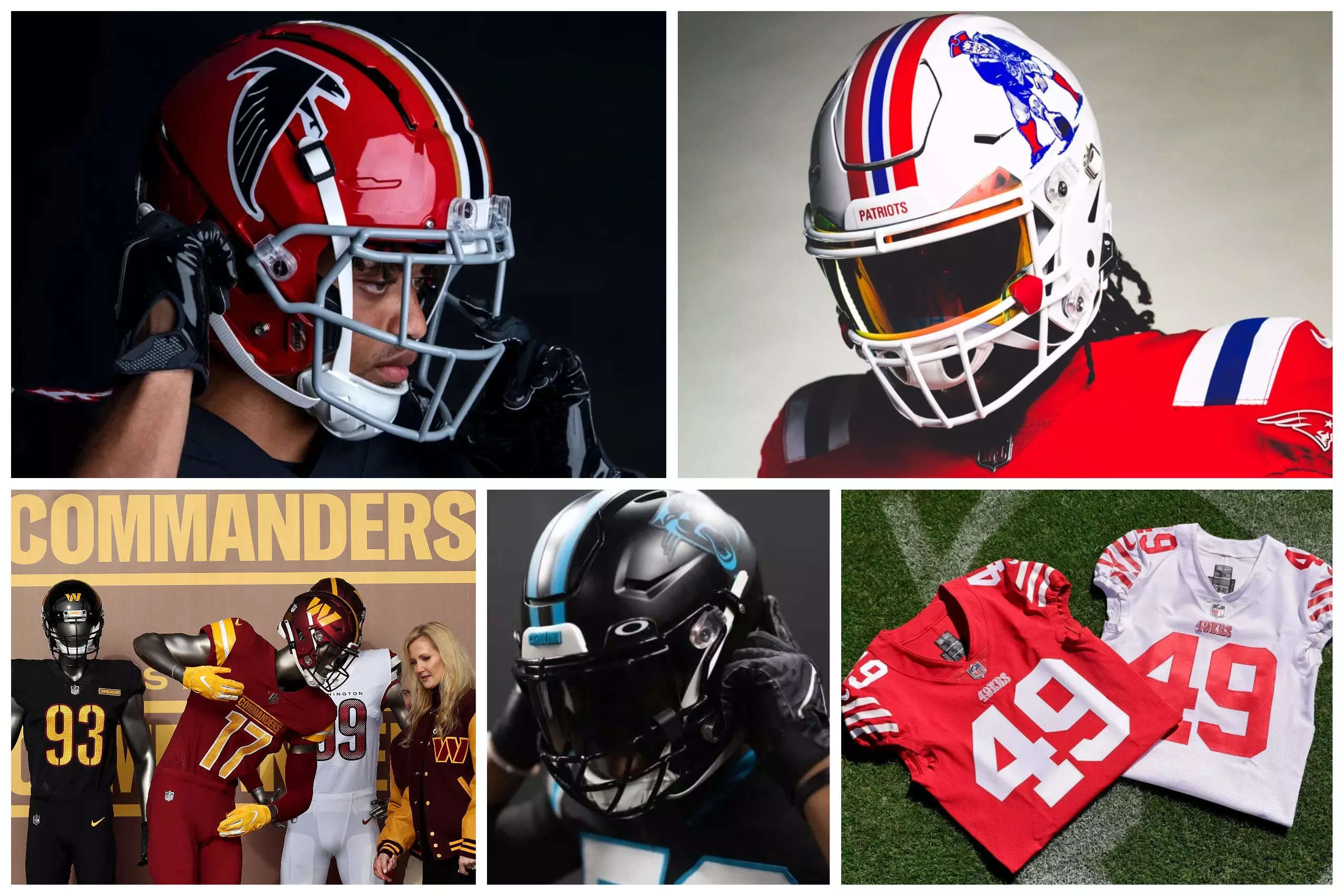All the NFL teams with new uniforms and helmets for the 2022 season