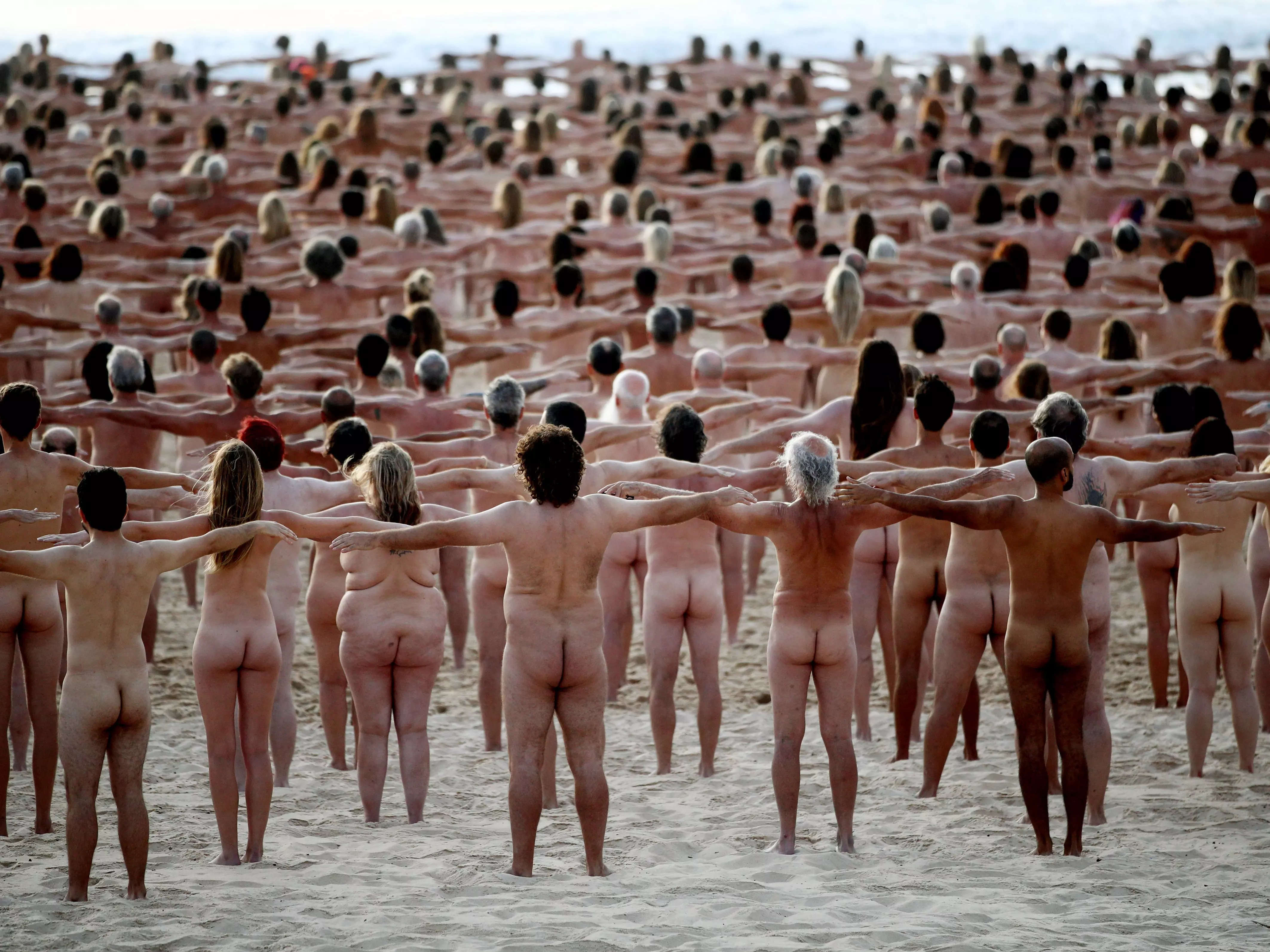 Nude people on beach