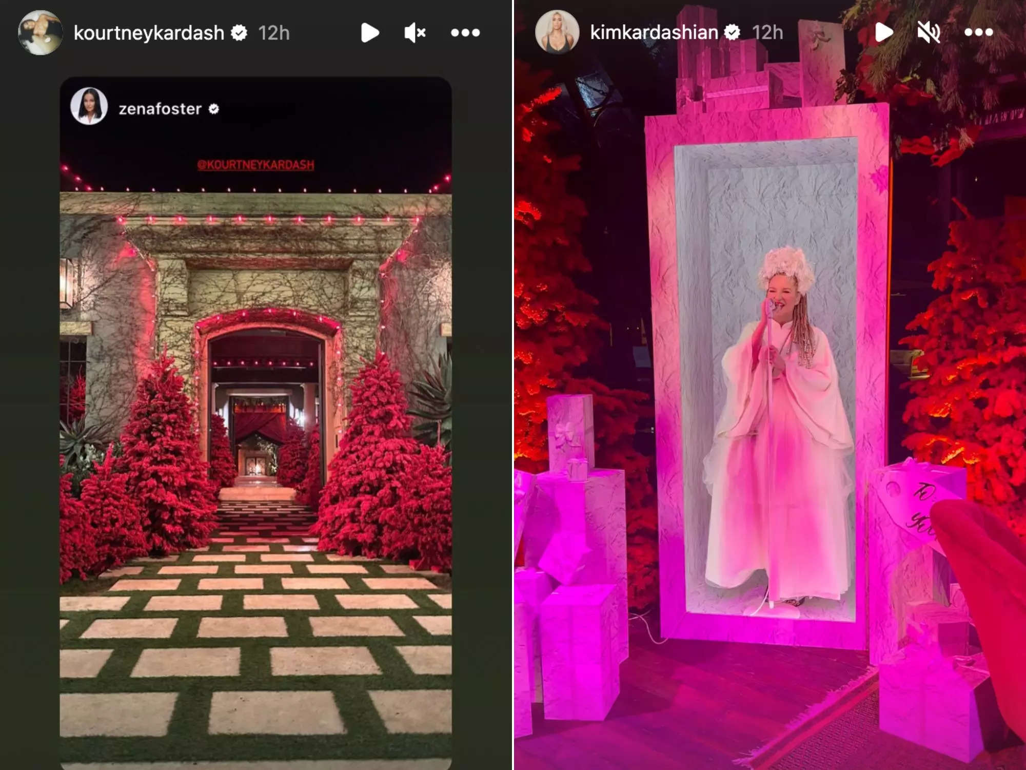 The Kardashian-Jenner family gave followers an inside look at their family  Christmas Eve party where red trees lined rooms and Sia performed for  guests