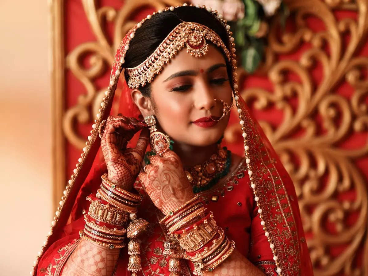 Bride with store gold jewellery