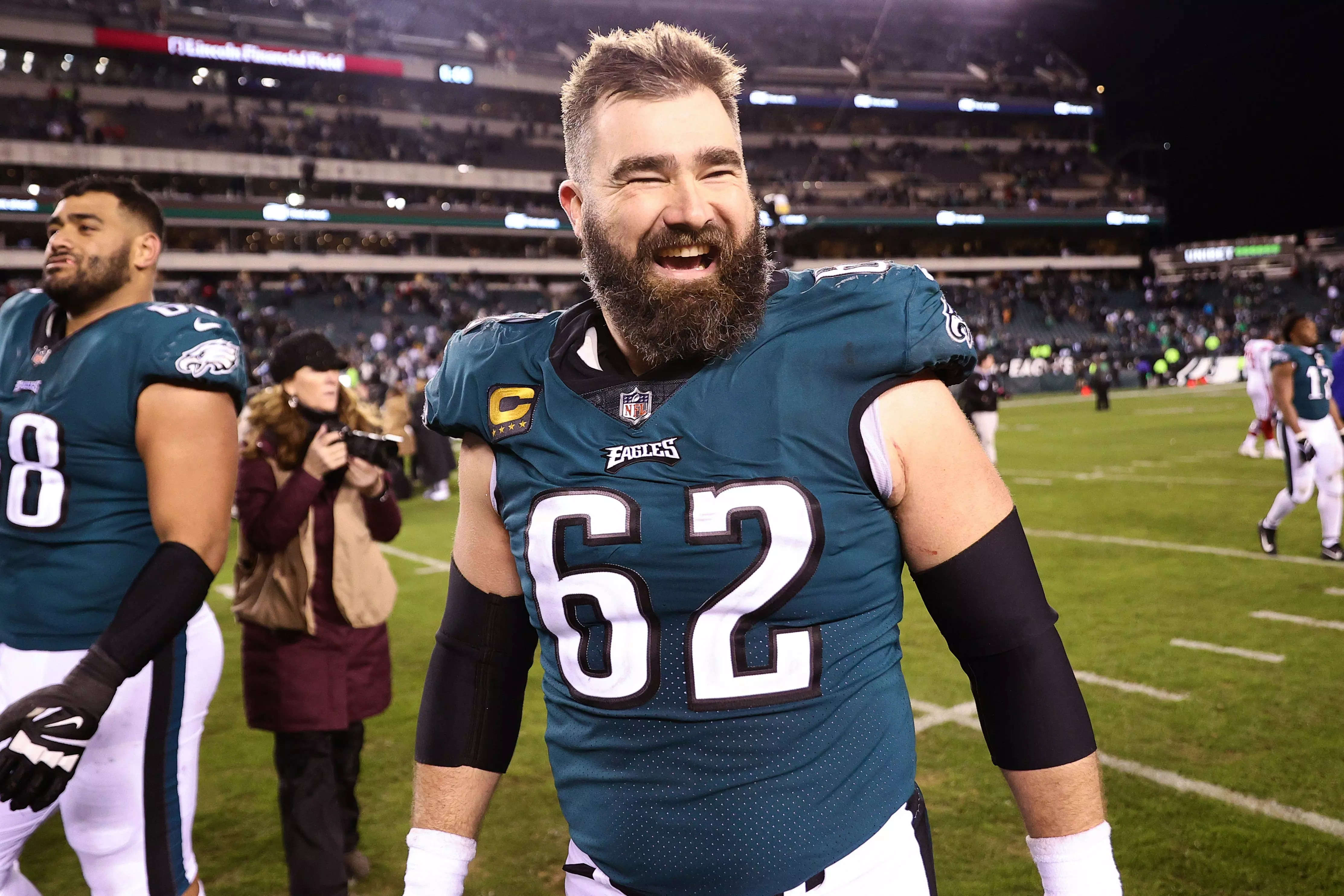 Philadelphia Eagles center Jason Kelce meets his biggest fan 'Mini Mummer'  - 6abc Philadelphia