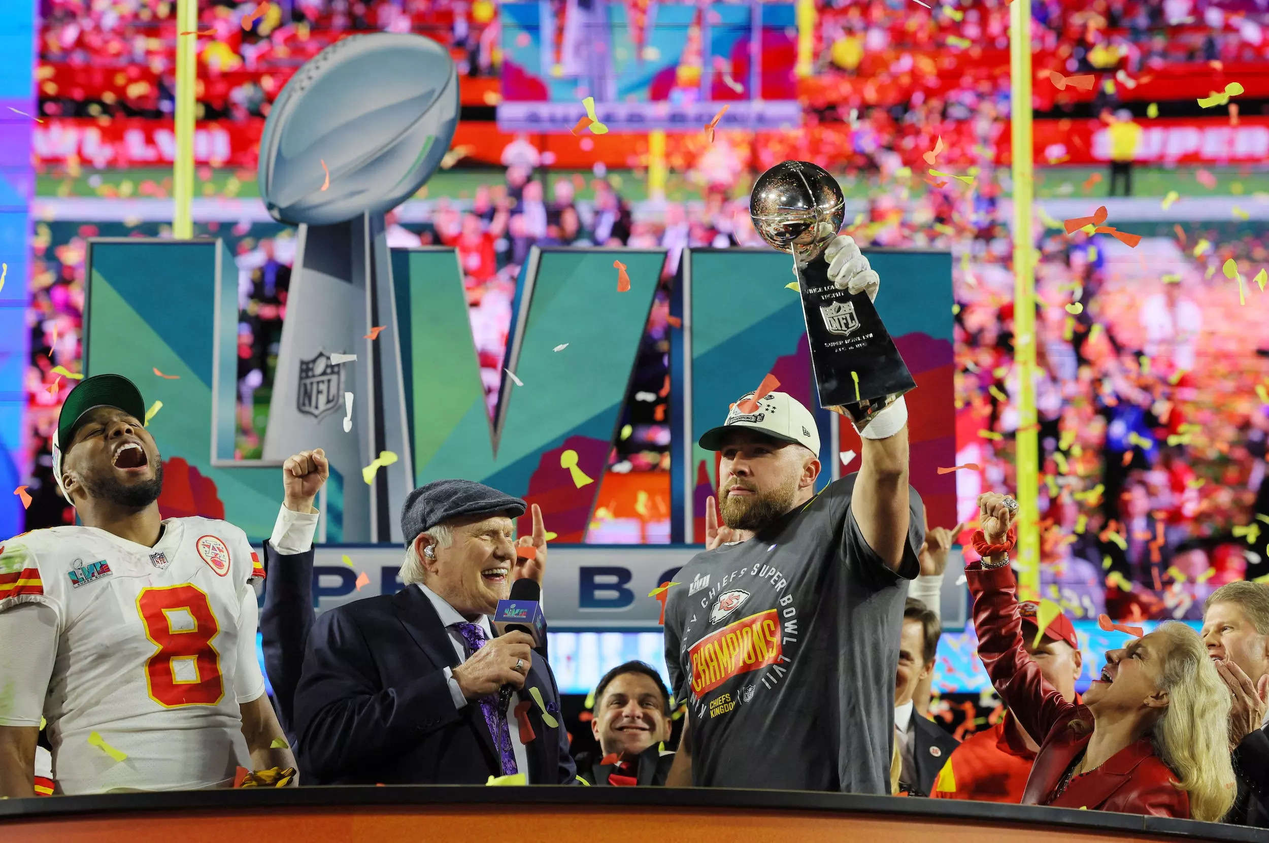 Super Bowl 2023: Chiefs Use Lombardi Trophy As Champagne Luge (VIDEO)