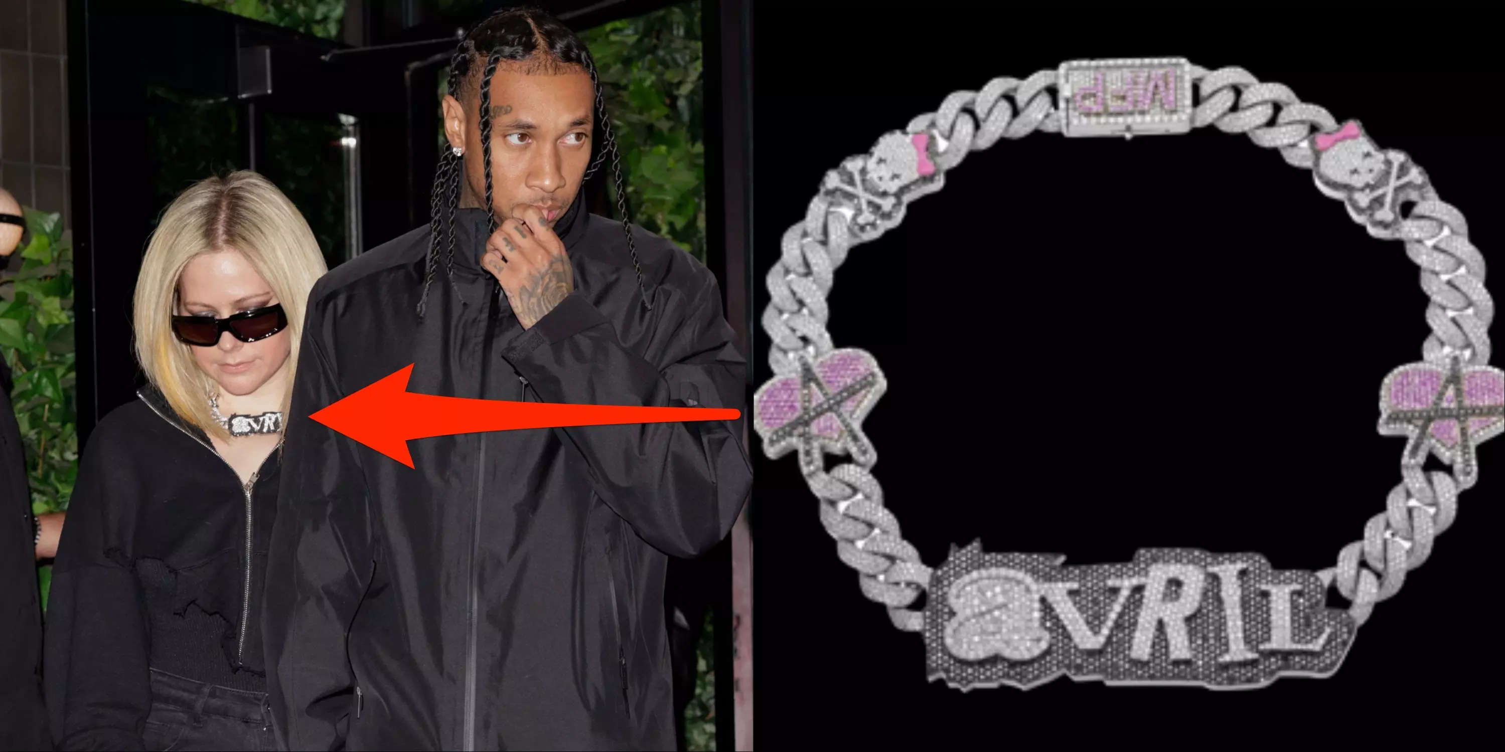 Tyga appears to have bought Avril Lavigne an $80,000 custom-made diamond chain with her name on it | Business Insider India