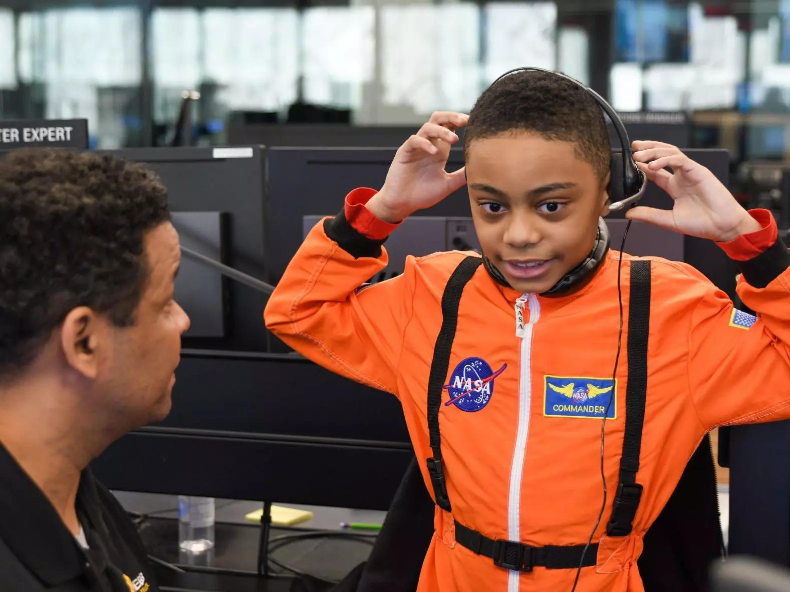 Kids aren't usually invited to this NASA operation center, but a 9-year ...