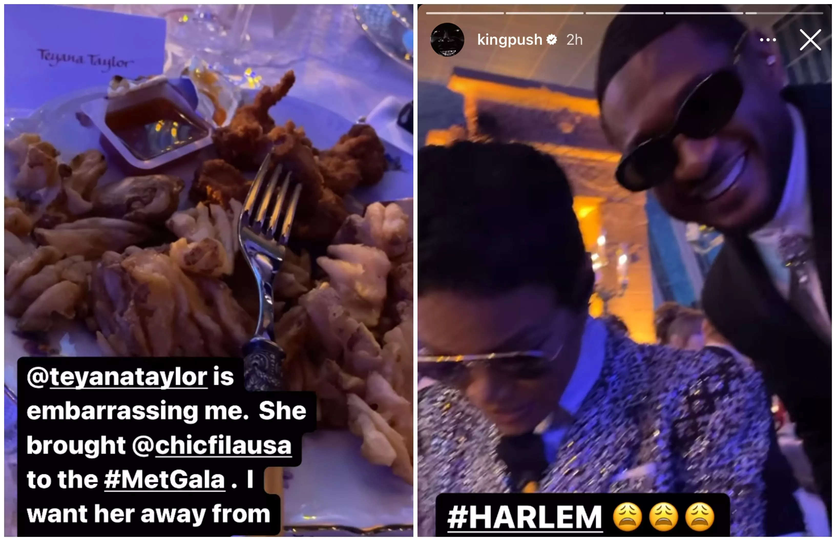 Pusha T joked Teyana Taylor embarrassed him by bringing ChickFilA to