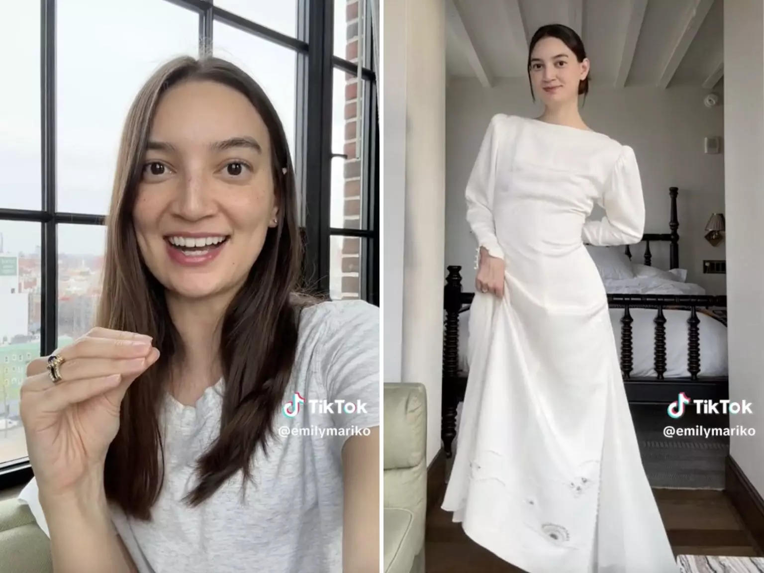 Fans Are Begging Tiktok Star Emily Mariko Not To Cut Up Her Mothers Vintage Wedding Dress To 0379