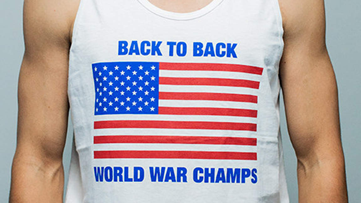 back to back world war champs flag