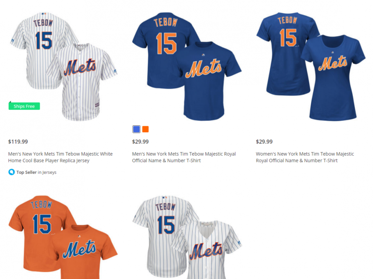 Tim Tebow has the top 5 selling jerseys on the NFL Shop's website