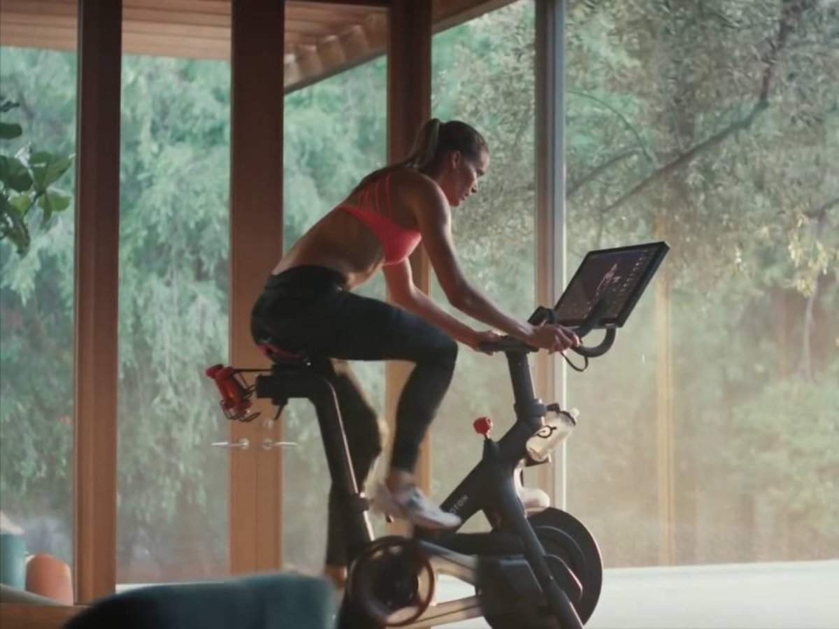 Peloton exercise bike store commercial