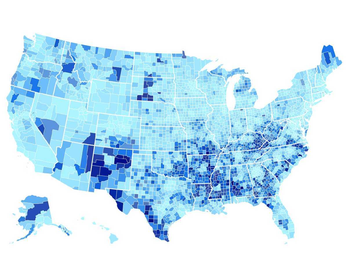 America Is The Land Of Unequal Opportunity These 13 Maps Show How Class Education And Health Inequities All Intersect With Nonwhite Rural Areas Hit Especially Hard Businessinsider India